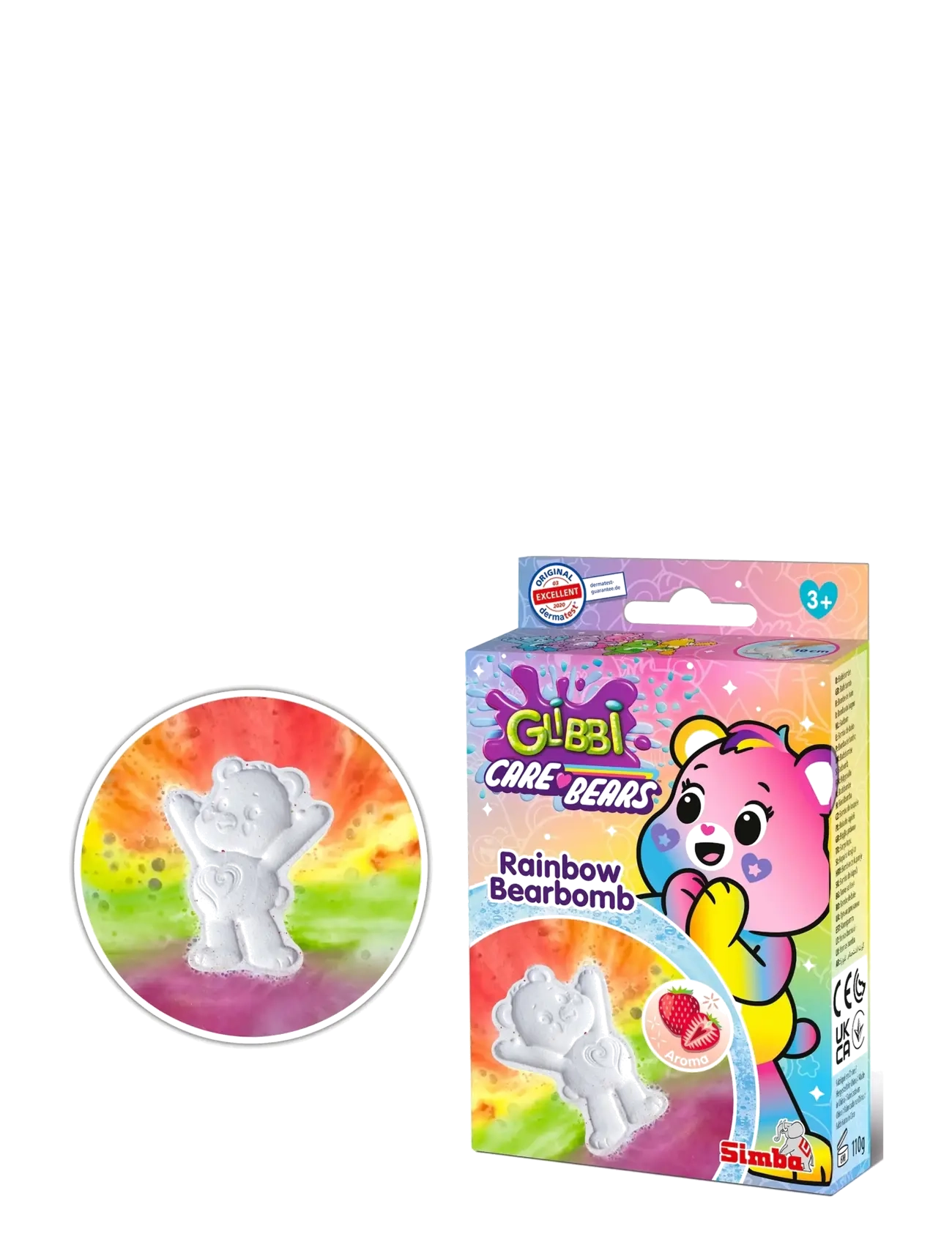 Simba Spielzeug Zimpli Kids Care Bears Rainbow Bearbomb, One Size, Bath & Water Spielzeug, Mehrfarbig/gemustert - Kinder