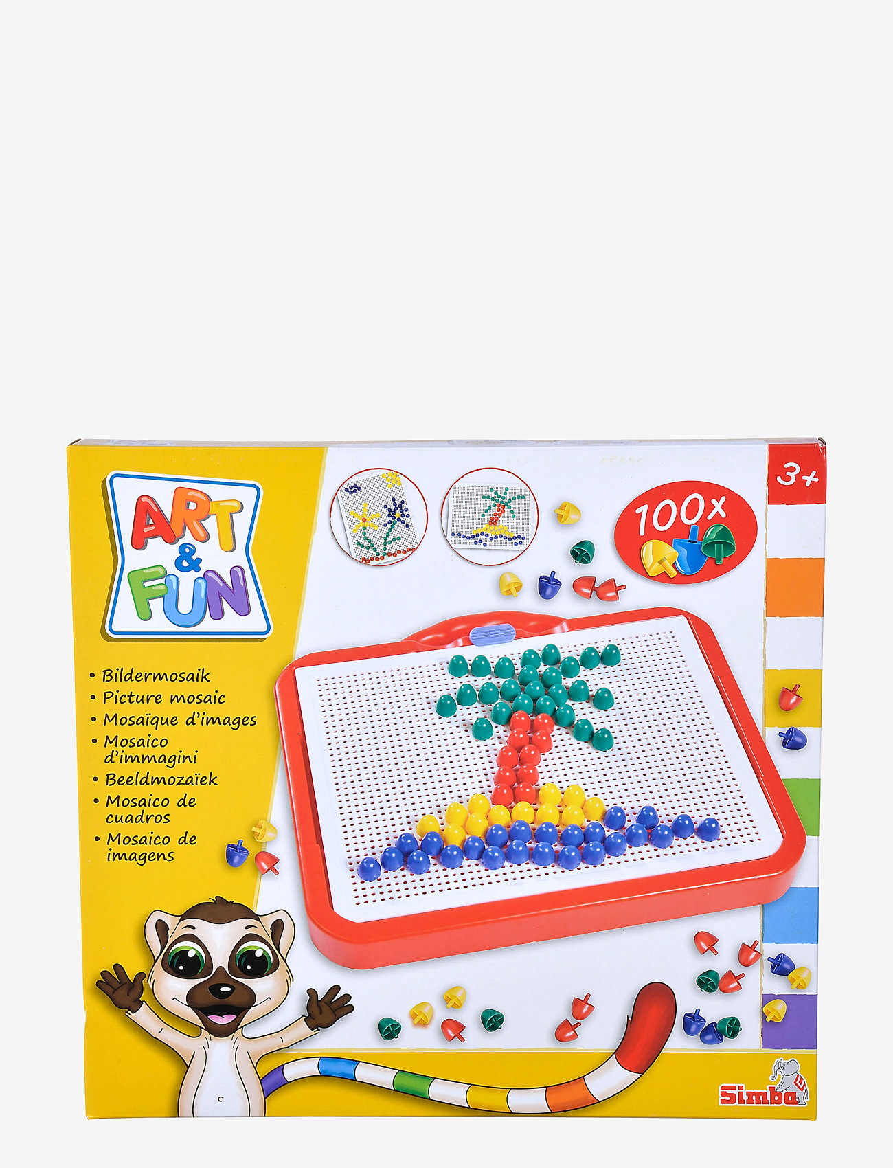 Simba Toys - Art &Fun Sett Plug-In Mosaikk, 100 Stykker - lærerike spill - multi coloured - 1
