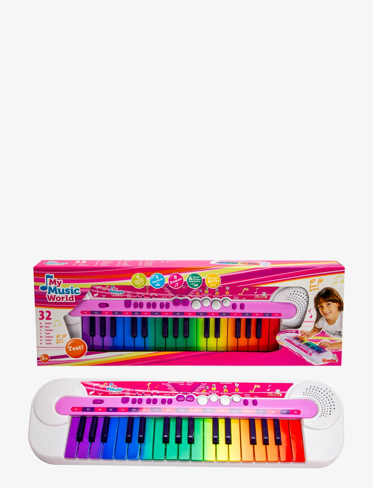 Simba Toys - My Music World Pink Keyboard - soittimet - multi coloured - 2