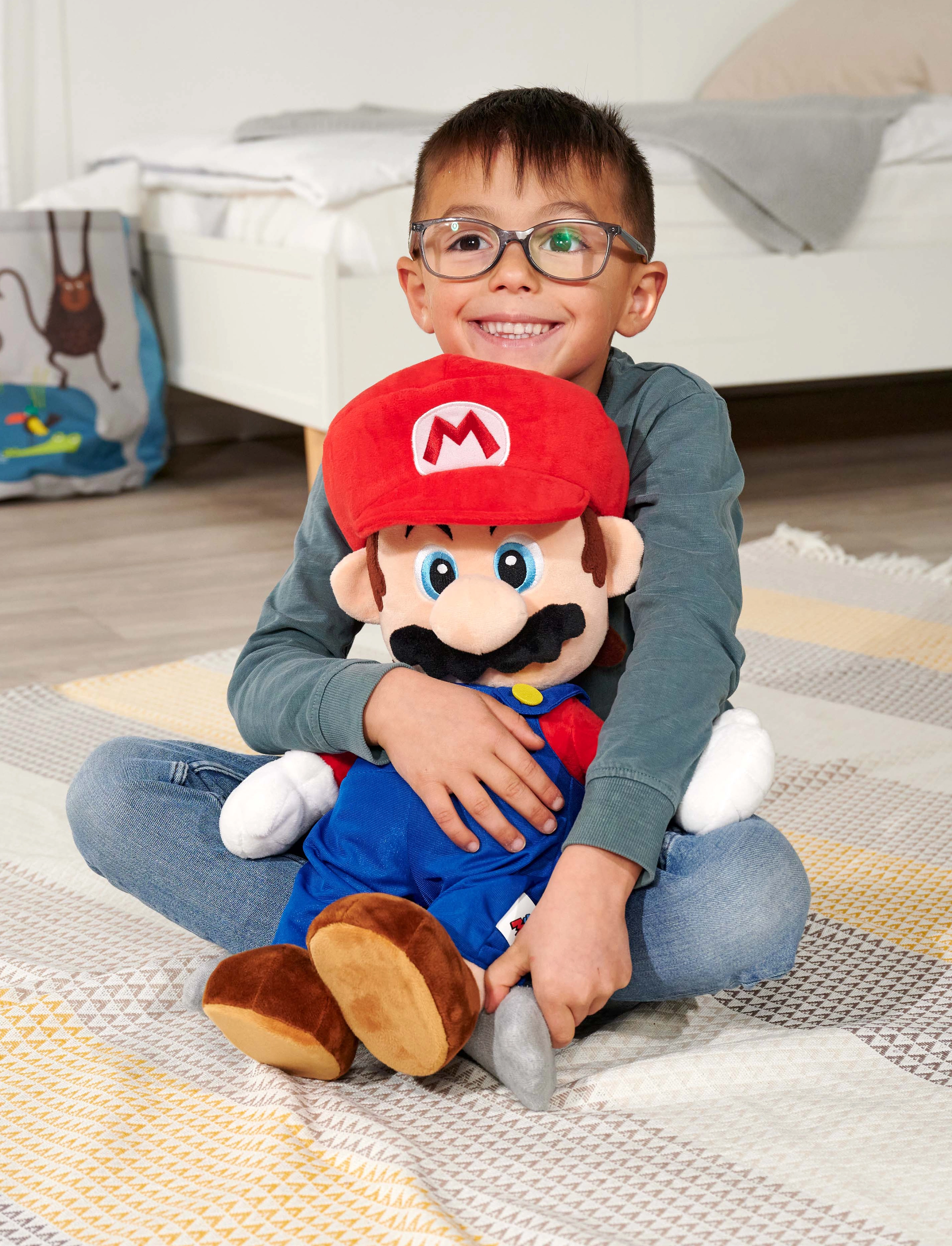 Super Mario Super Mario, Mario Jumbo Plush, 50cm, One Size, Multi/patterned, Soft Legetøj > Stuffed Legetøj, Børn