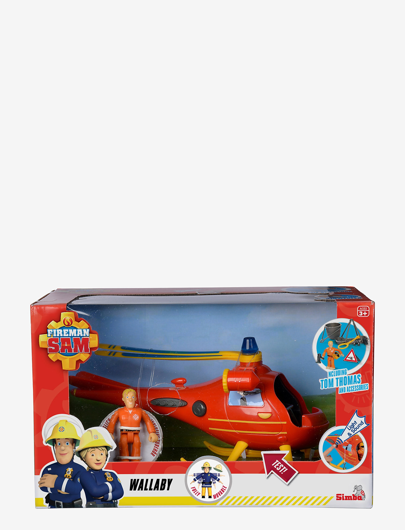 Brandman Sam - Brandman Sam Helikopter Wallaby med Figur - flygplan - red - 2