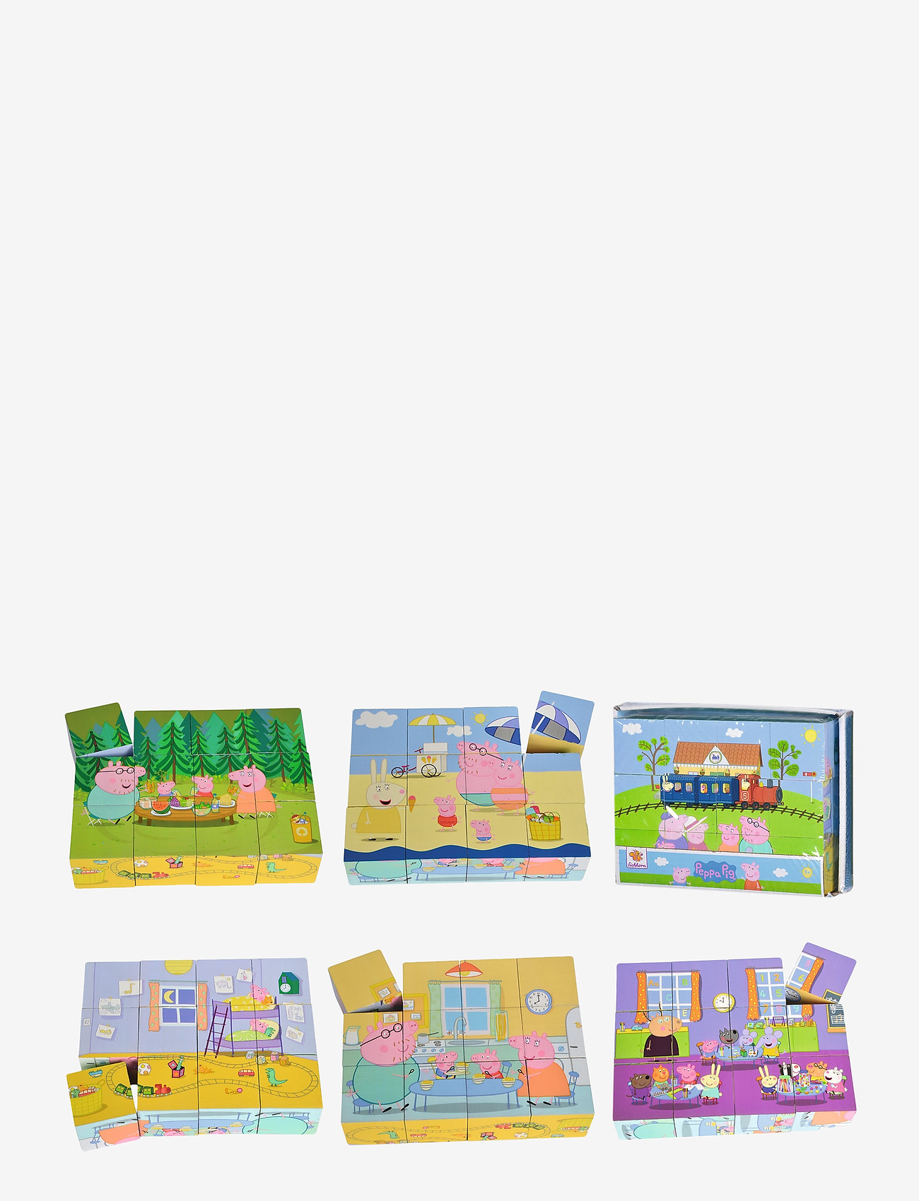 Greta gris Greta Gris Kubpussel i trä,FSC® - Byggklossar - PINK / pink/rose