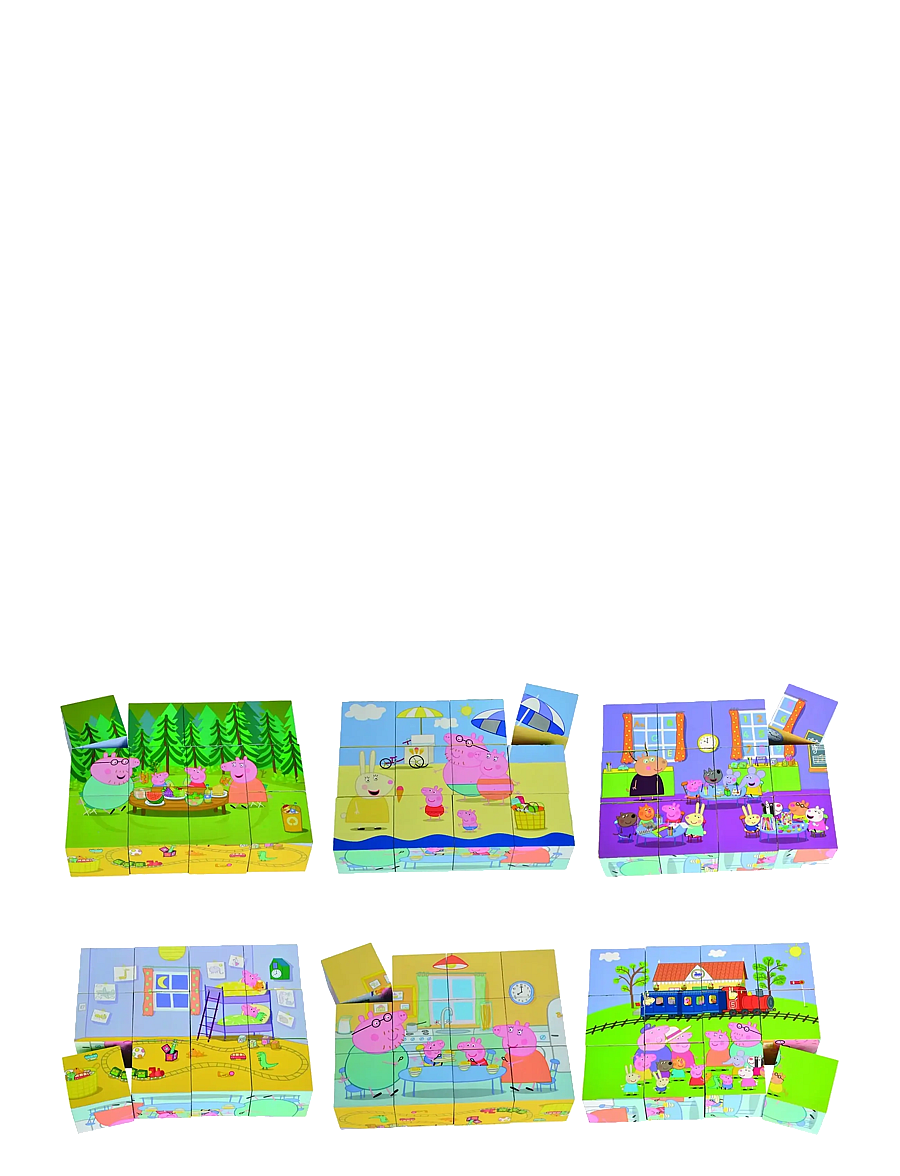 Põrsas Peppa - Peppa Pig, Picture Cube - puidust pusled - pink - 0