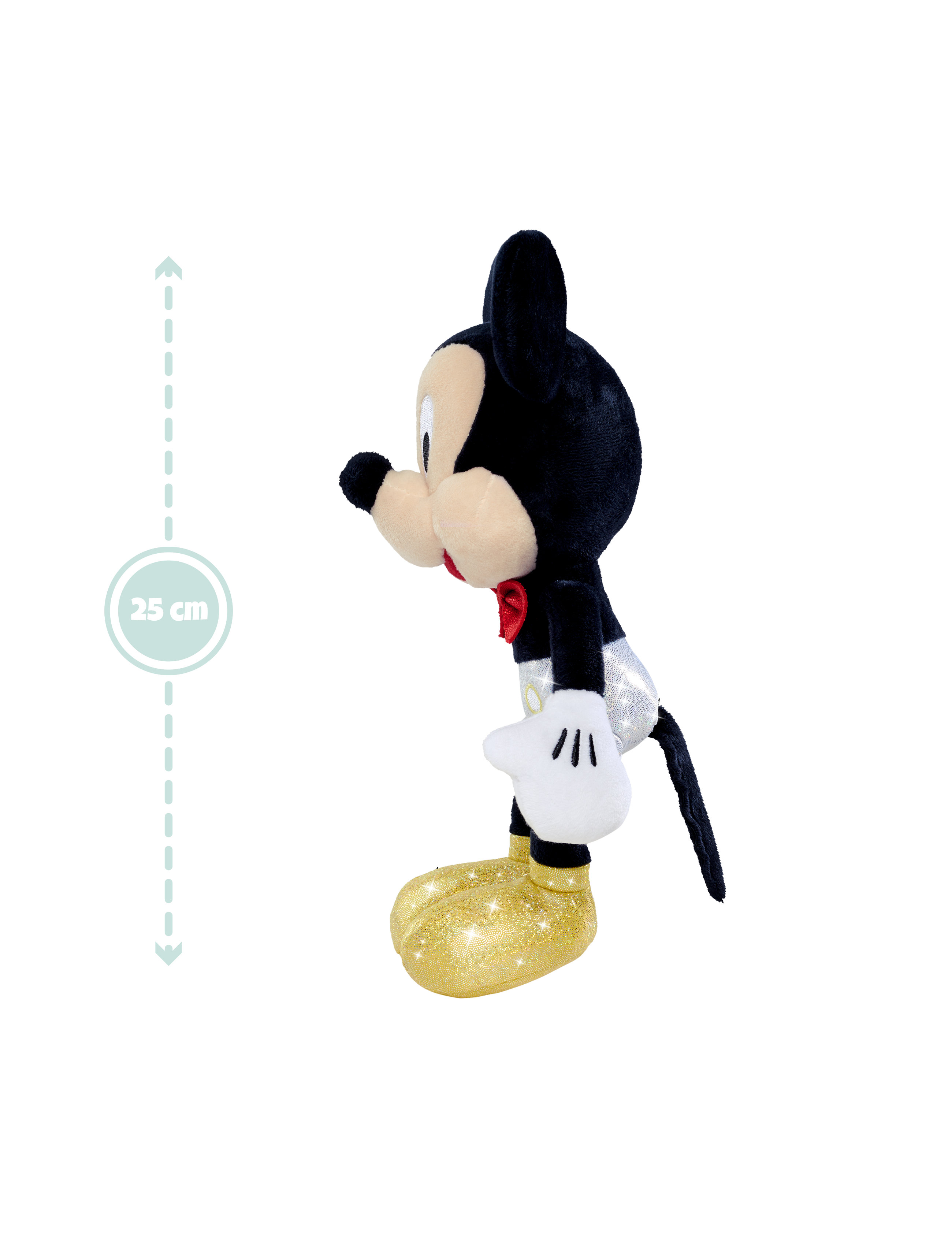 Mickey Mouse Mickey Mouse Sparkly, Disney 100 Years (25cm), One Size, Multi/patterned, Soft Legetøj > Stuffed Animals, Børn