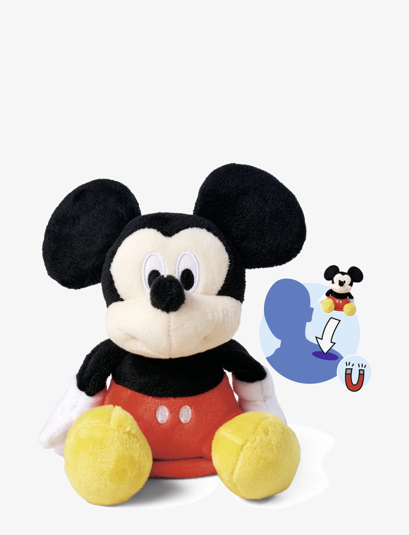 Mickey Mouse Disney Musse Pigg, Magnetisk Axelkompis (12 Cm), 12 cm, Soft Spielzeug, Mehrfarbig/gemustert - Stuffed Animals, Kinder