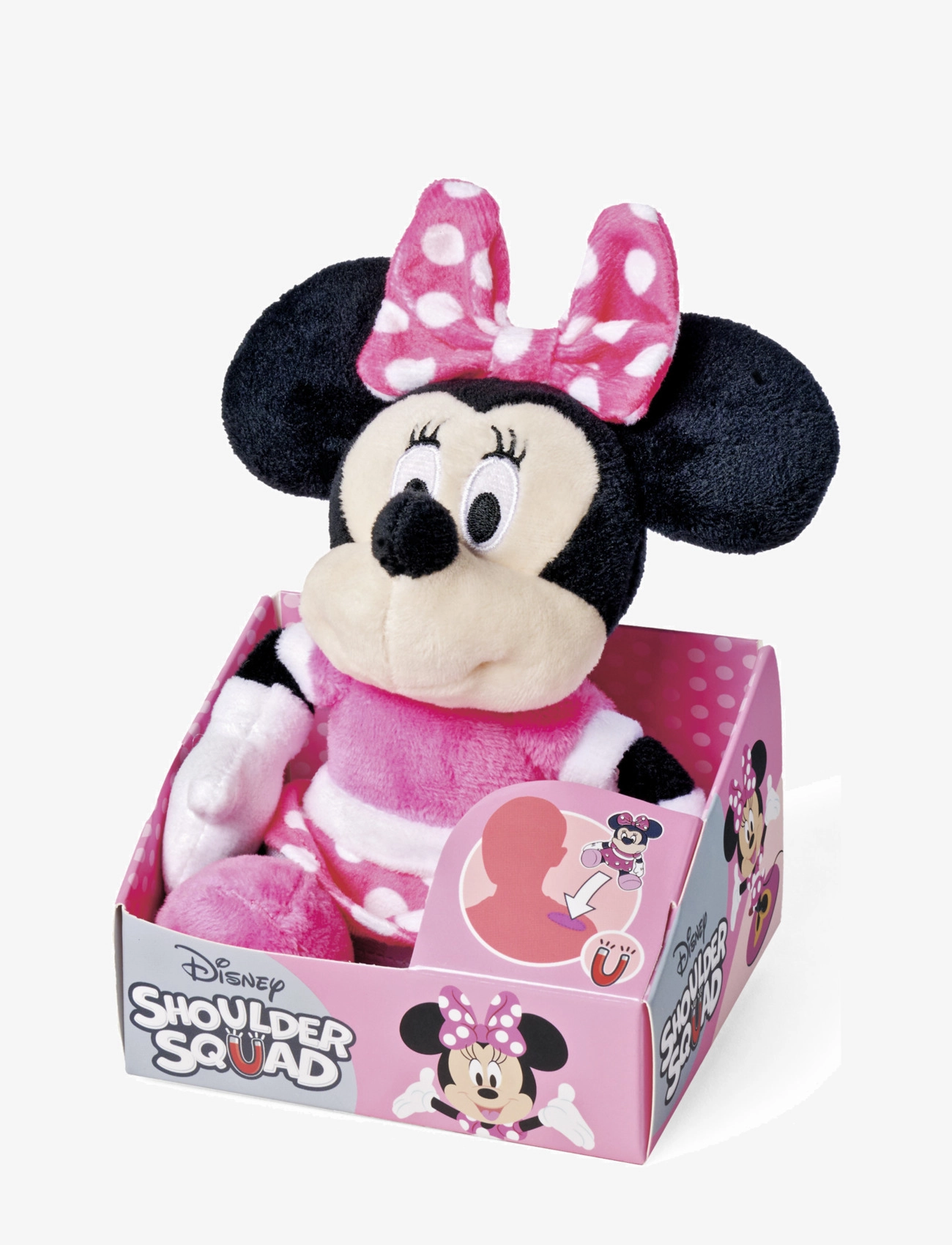Mickey Mouse - Disney Mimmi Pigg, Magnetisk Axelkompis (12 cm) - tuskudýr - pink - 3