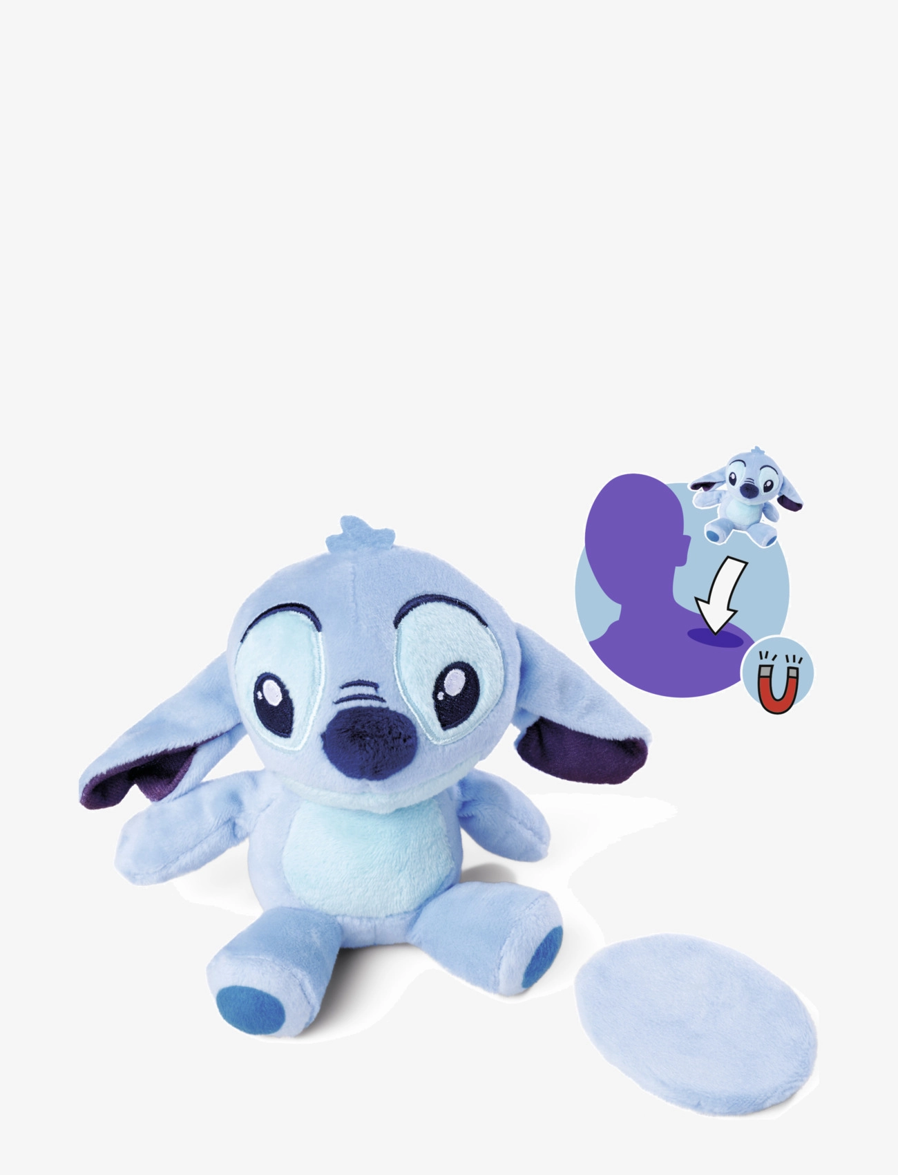 Lilo & Stitch Disney Stitch Pigg, Magnetisk Axelkompis (12 Cm), Børn, Stuffed Dyr, Blå, Str: 12 CM