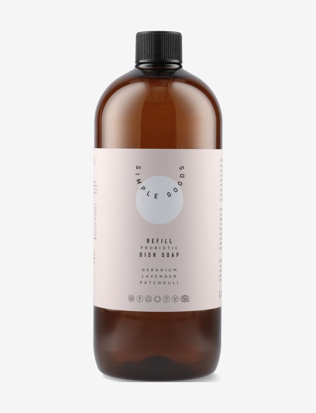 Simple Goods - Refill Dish Soap, Geranium, Lavender & Patchouli 1000 ml - uppþvottalögur - brown - 0