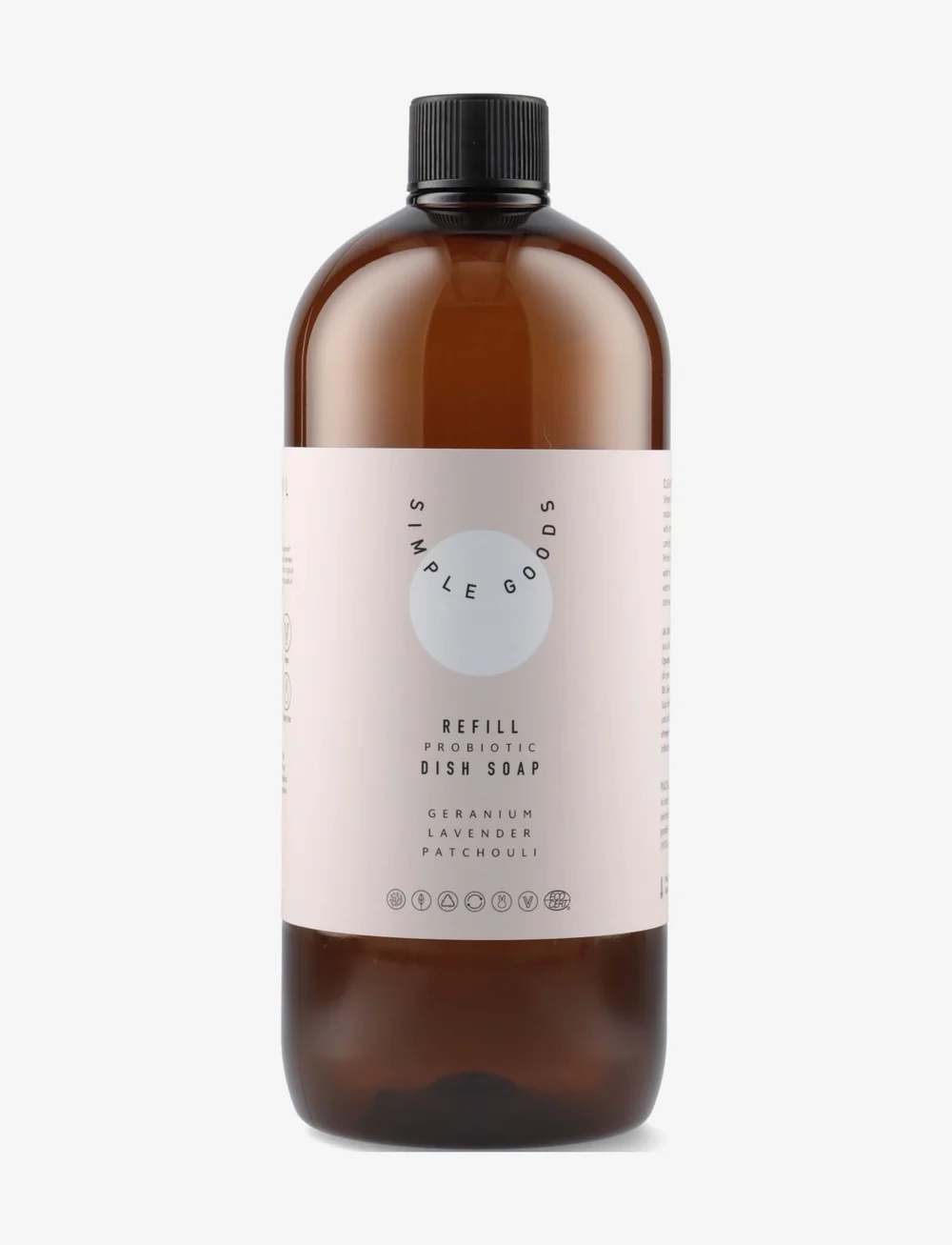 Simple Goods - Refill Dish Soap, Geranium, Lavender & Patchouli 1000 ml - nõudepesuvedelik ja -seebid - brown - 0