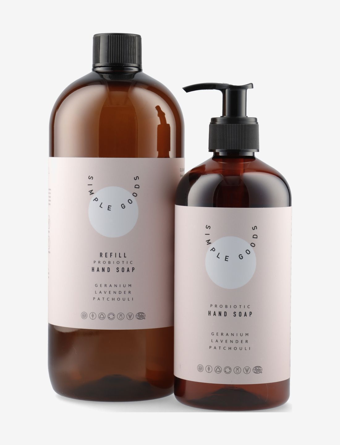 Simple Goods - Refill Dish Soap, Geranium, Lavender & Patchouli 1000 ml - uppþvottalögur - brown - 2