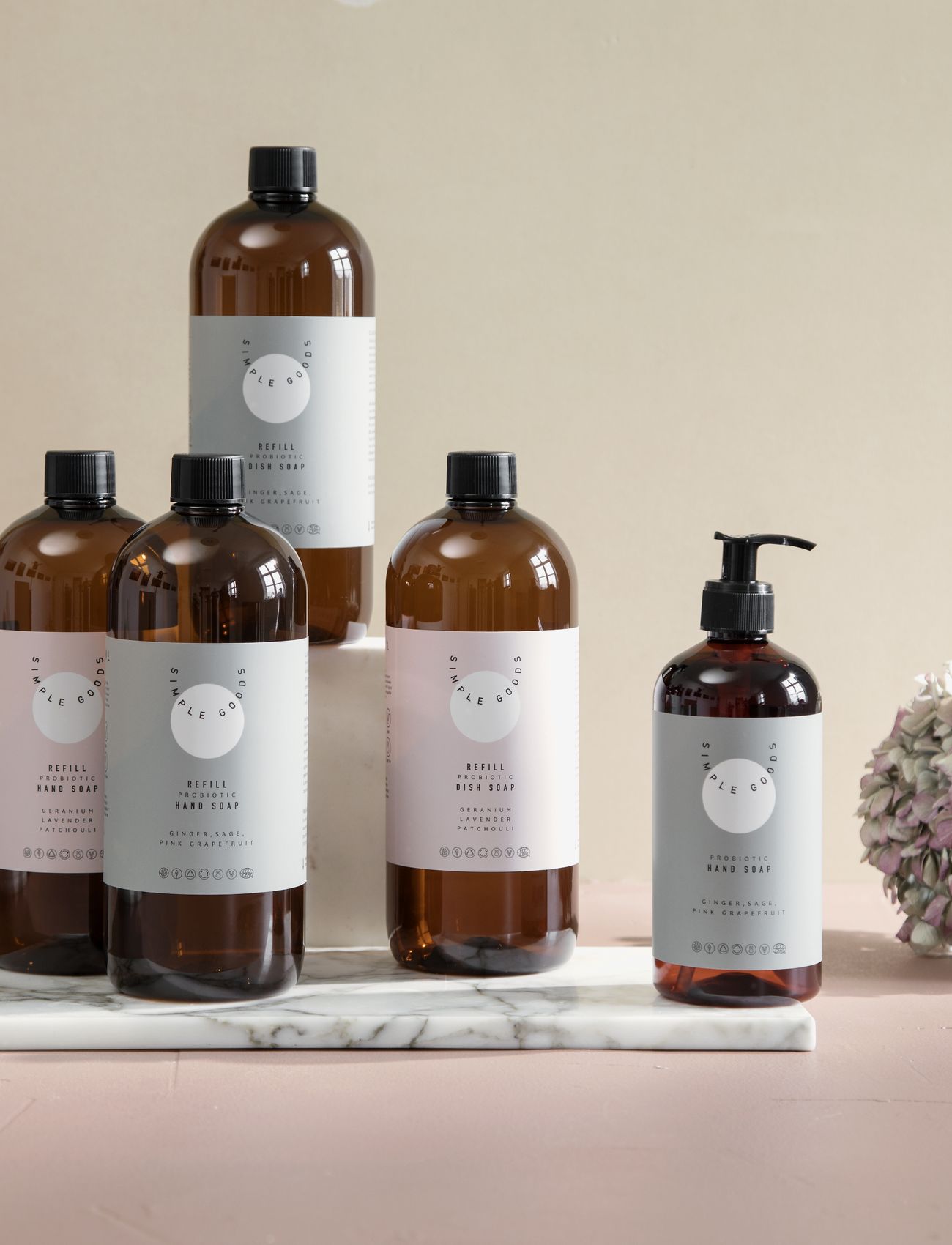 Simple Goods - Refill Dish Soap Ginger, Sage & Grapefruit 1000 ml - brown - 1
