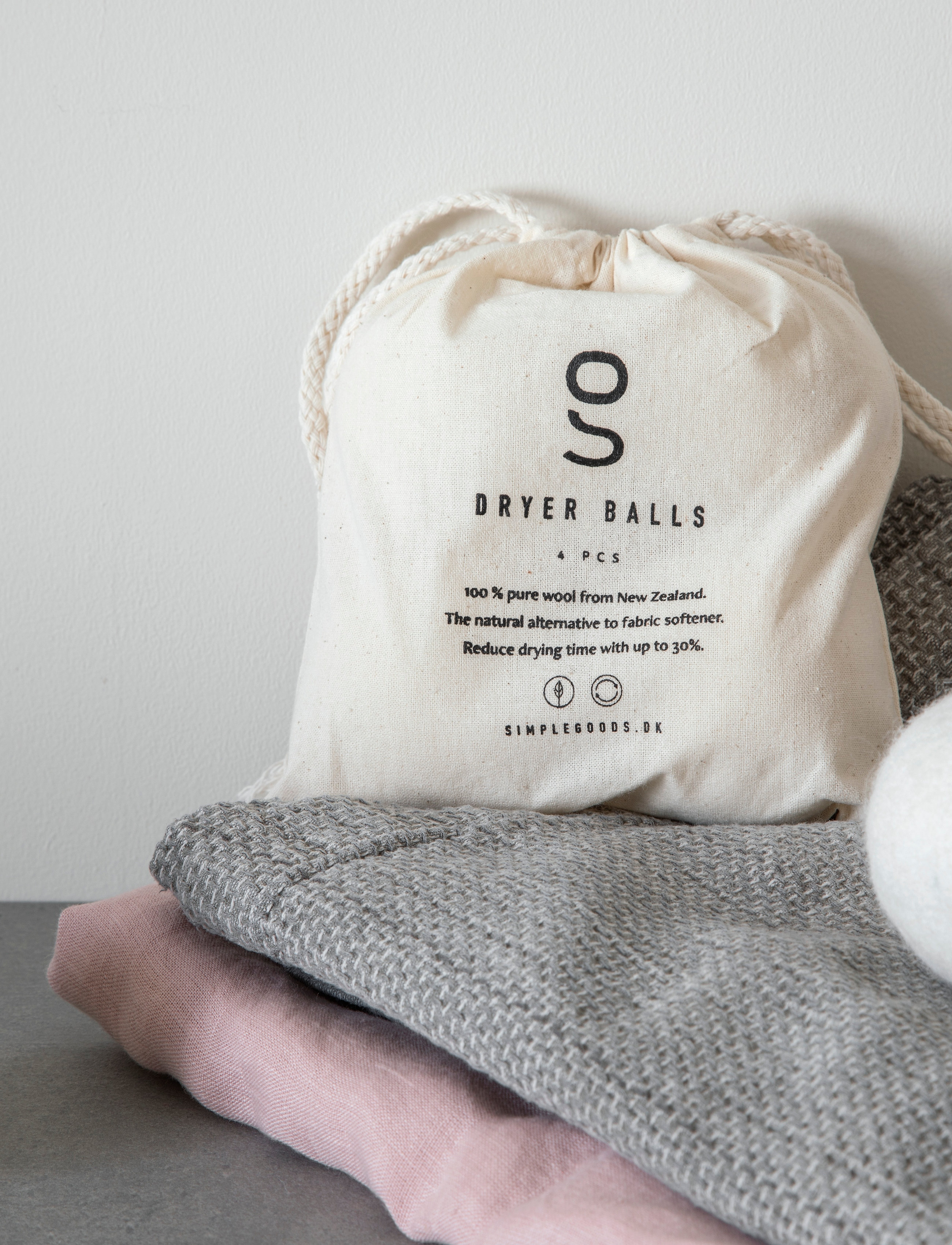 Simple Goods Wool Dryer Balls 4 Pcs., One Size, Accessories, Beige - Clothing Care, Männerswear