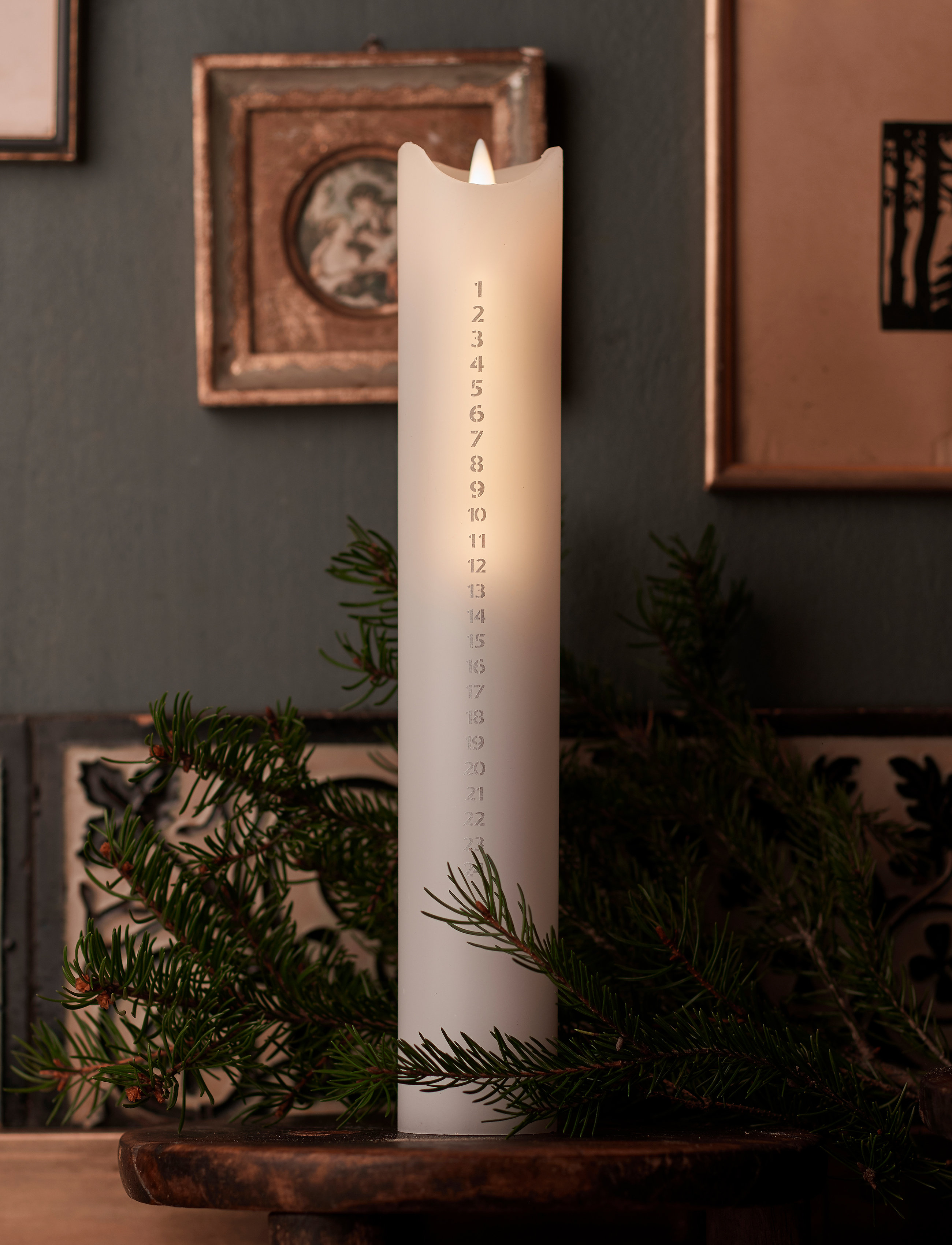 Sirius Home Sara Calendar Candle, H29 cm, Christmas Decoration, Weiß - Advents Candles, Homeware