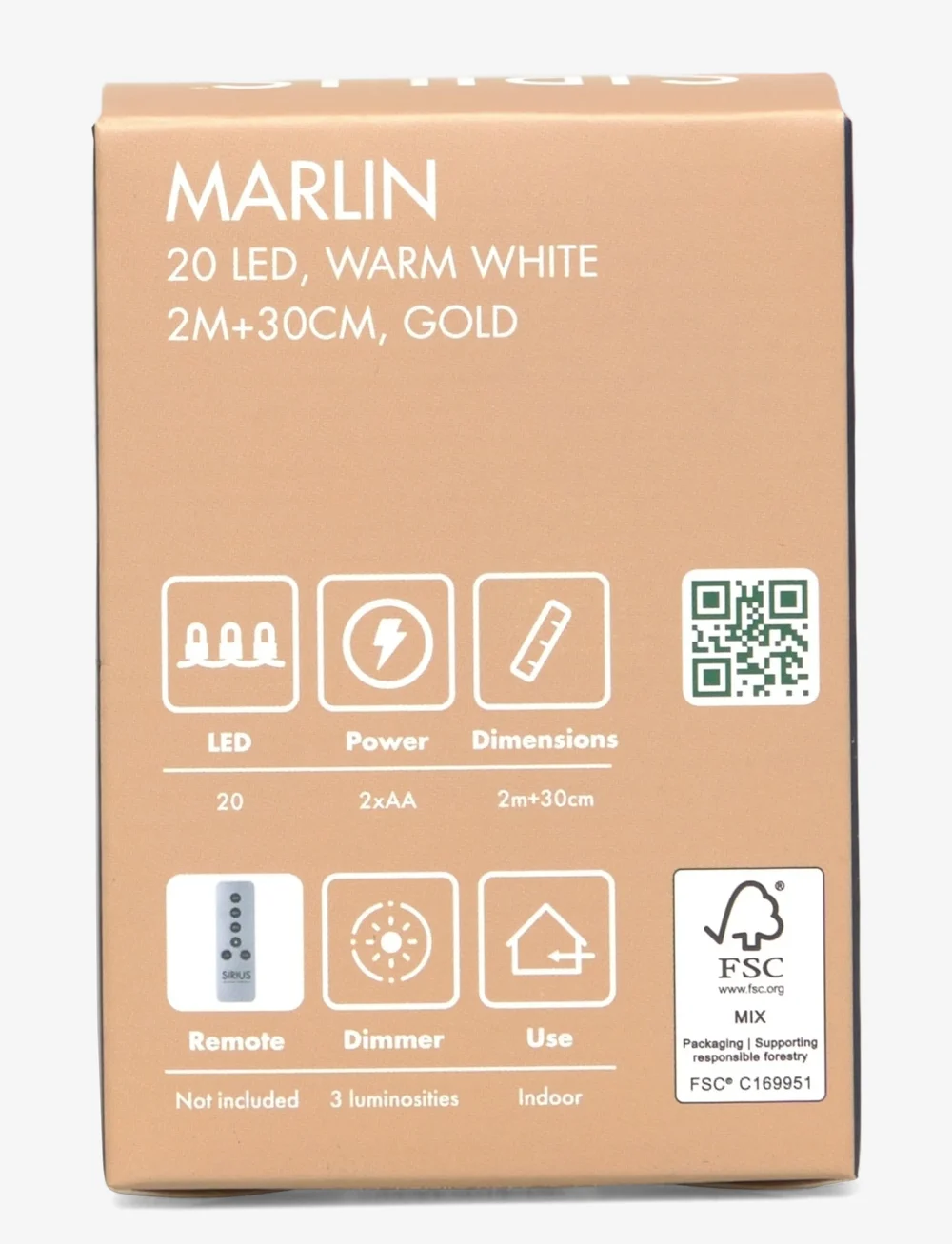 Sirius Home - Marlin Lyskæde - osta hinna alusel - gold - 2