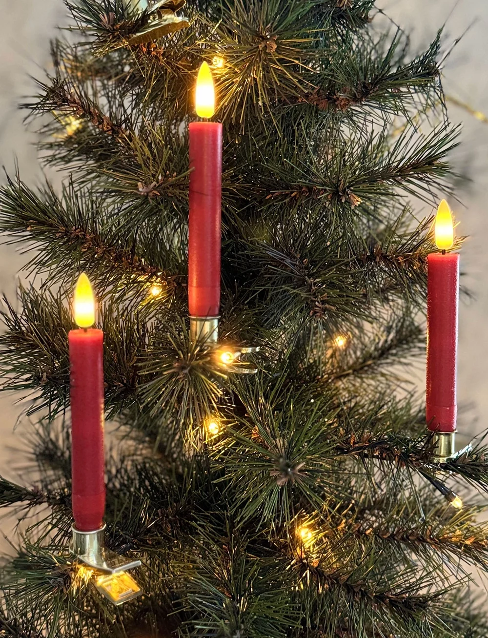 Sirius Home - Sille Wax Tree Candle 4 pcs set - nach preis einkaufen - red,gold - 1