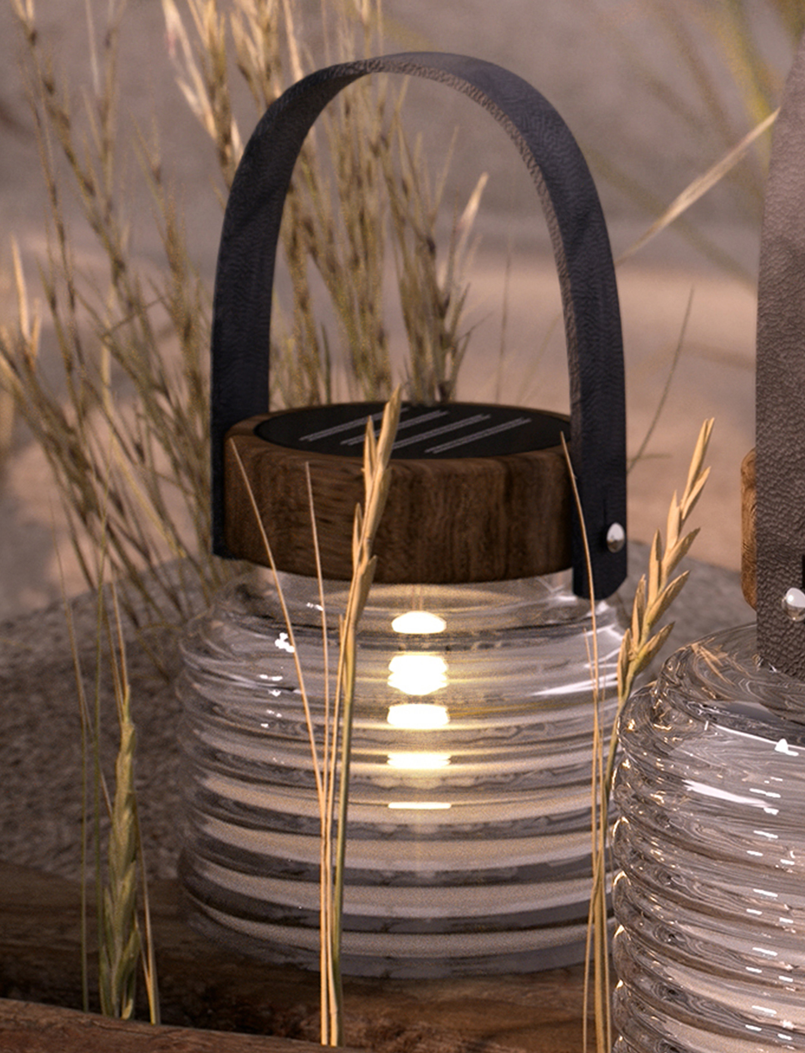 Sirius Home Aston Solar Torch, H12 cm, Outdoor Lighting, Braun - Lanterns, Homeware