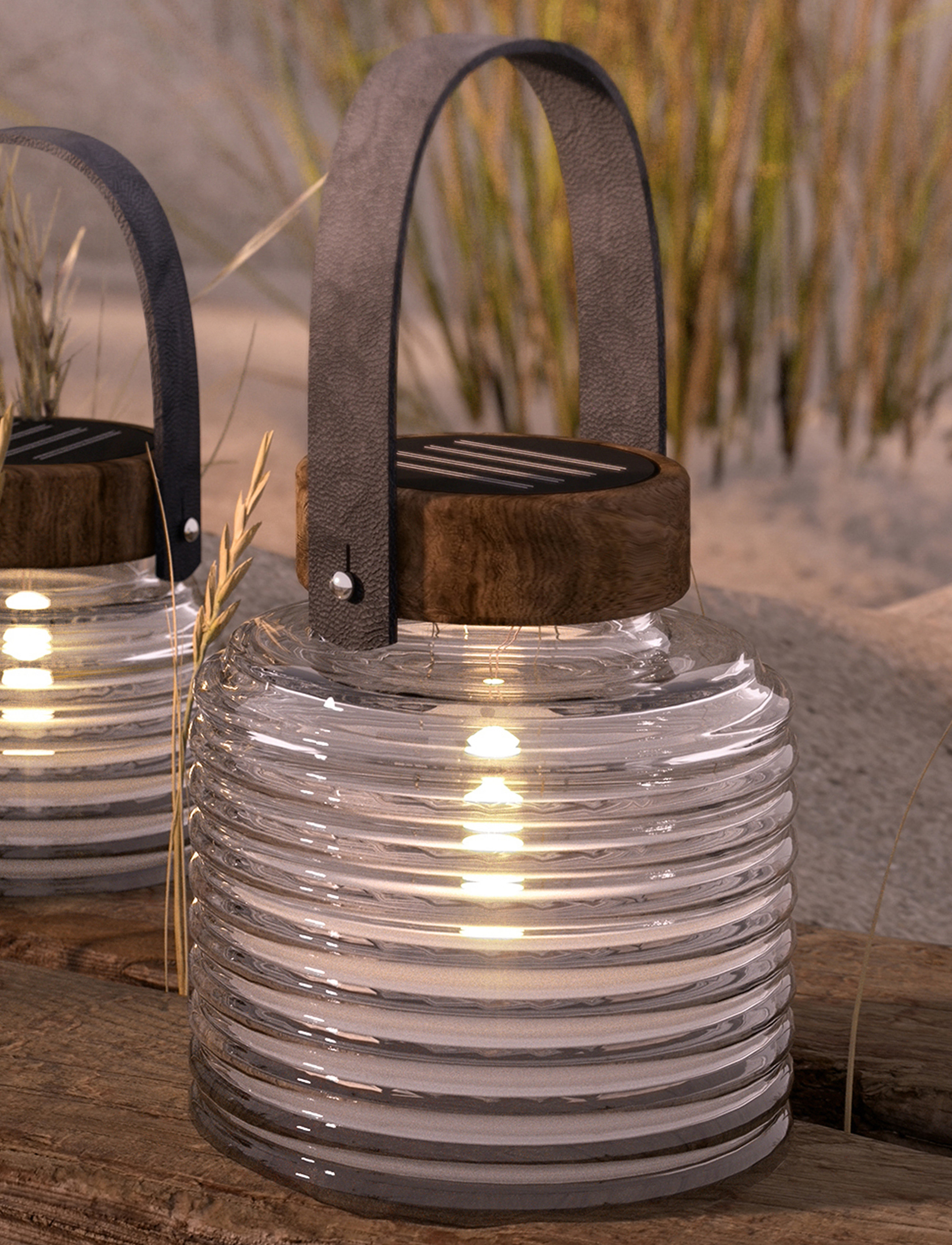 Sirius Home Aston Solar Torch, H16 cm, Outdoor Lighting, Braun - Lanterns, Homeware