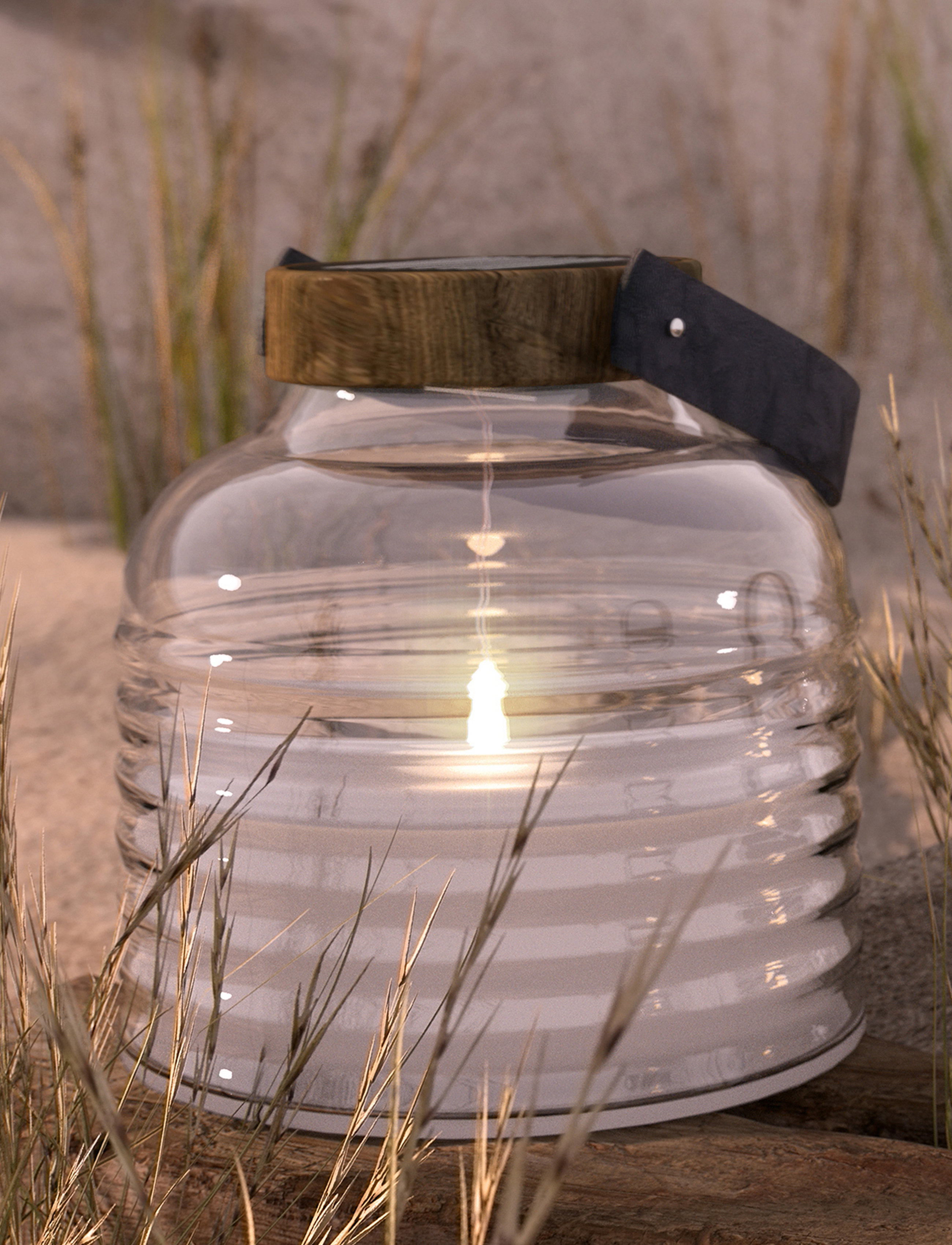 Sirius Home Aston Solar Torch, H20 cm, Outdoor Lighting, Braun - Lanterns, Homeware