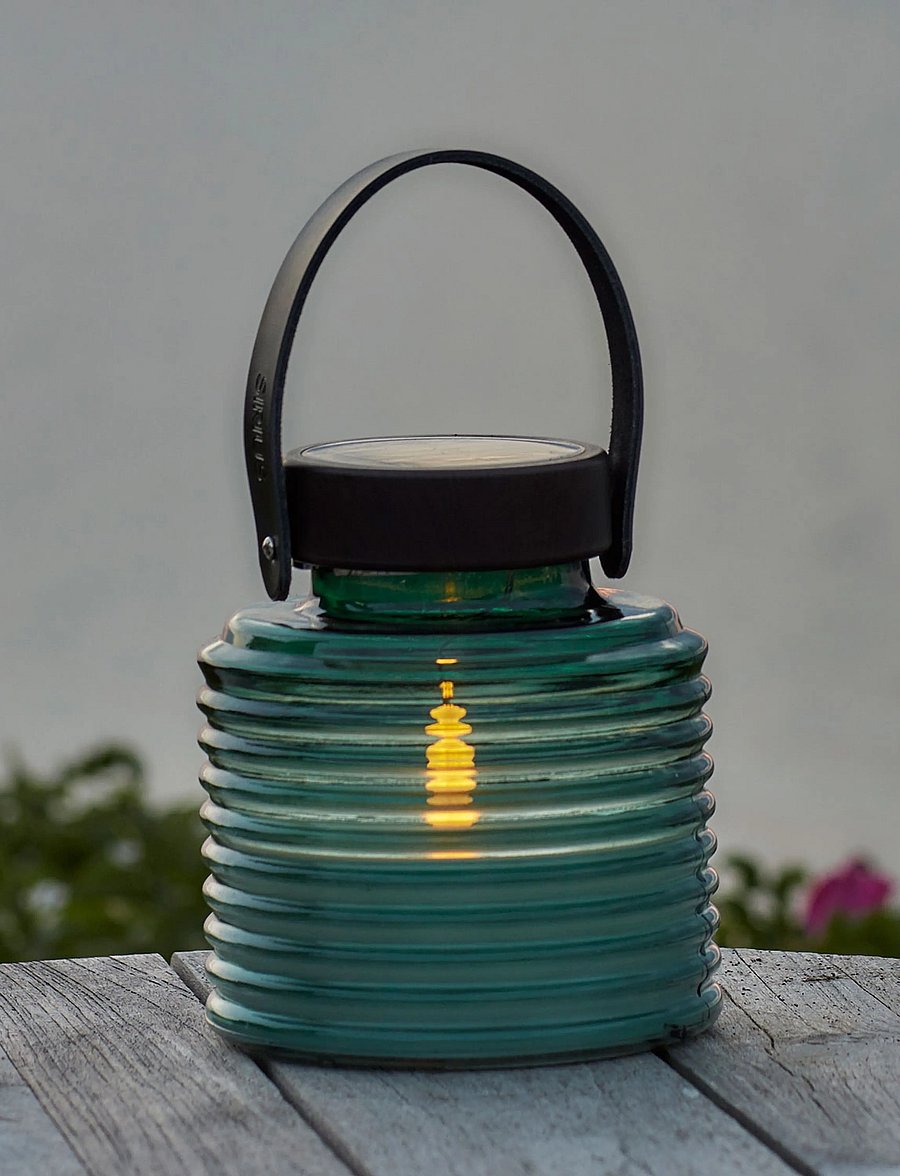 Sirius Home - Aston Solar Krukke, Ø14xH16cm, Grøn - laternad - green - 0