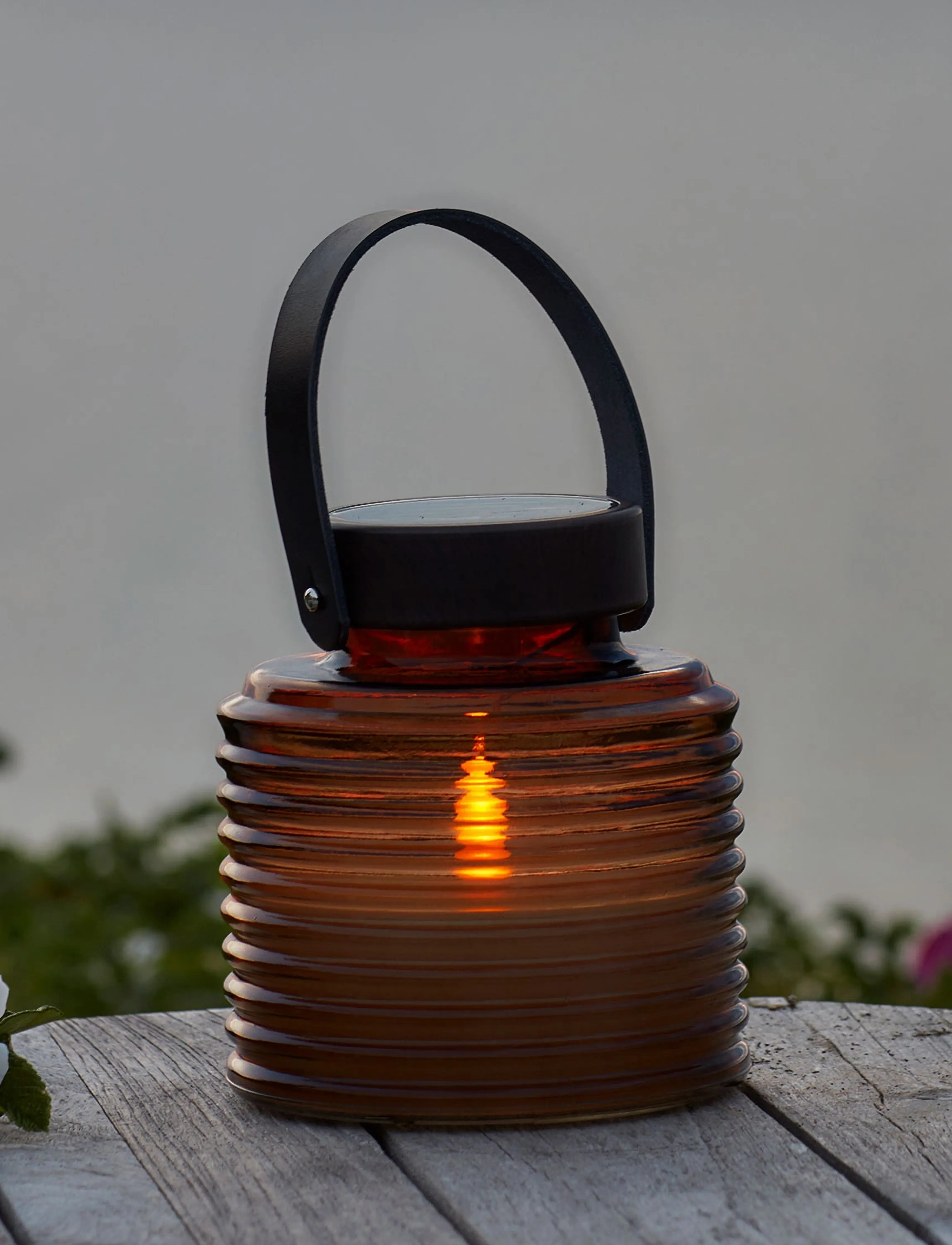 Sirius Home Aston Solar Krukke, Ø14Xh16Cm, Rav, One Size, Outdoor Lighting, Braun - Lanterns, Homeware