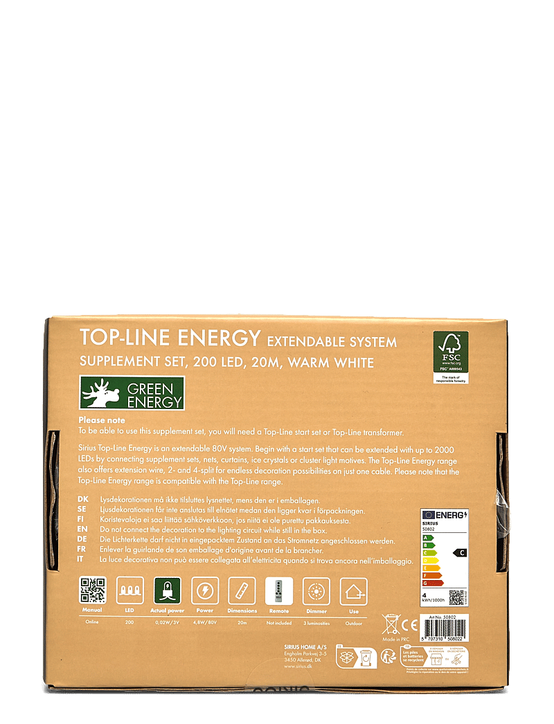Sirius Home - TopLine Energy Suppl.Set 200L - osta hinna alusel - black - 2