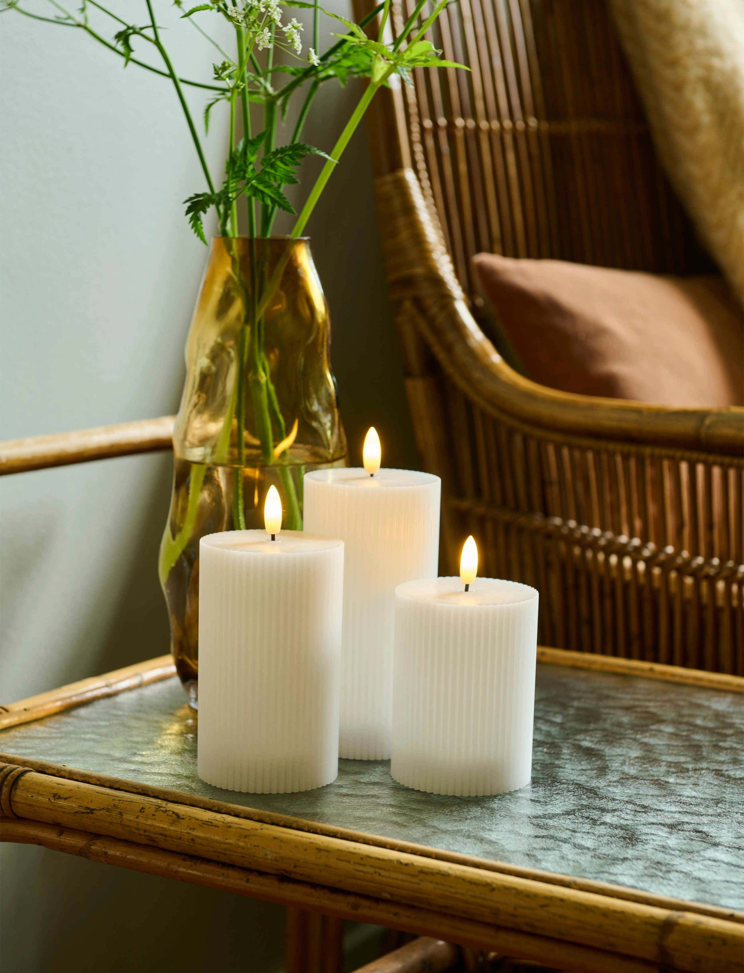 Sirius Home Smilla 3 Stk Sæt Genopladelig, One Size, Candles, Weiß - Led Homeware