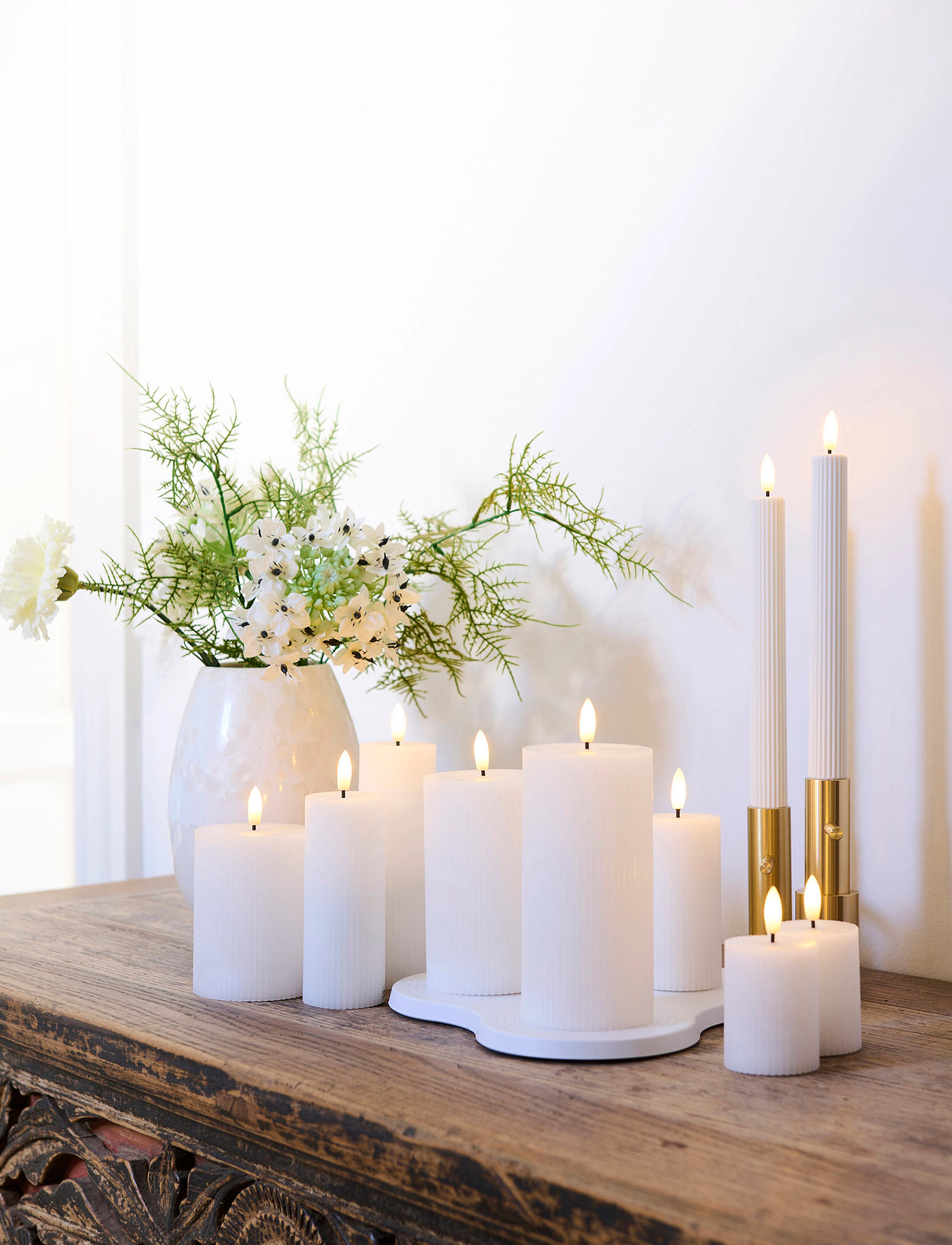 Sirius Home - Smilla Krone 2 stk Set Rechargable - led bougies - white - 2