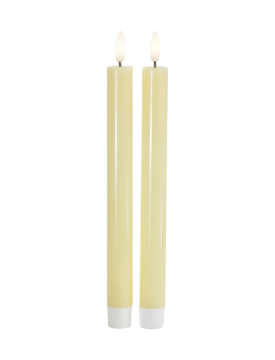 Sirius Home - Sille Krone 2 Stk. sæt, Ø2x25cm, Pale Yellow - led küünlad - pale yellow - 0