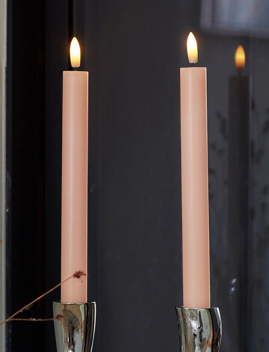 Sirius Home - Sille Krone 2 Stk. sæt, Ø2x25cm, Dusty Peach - led küünlad - dusty peach - 0
