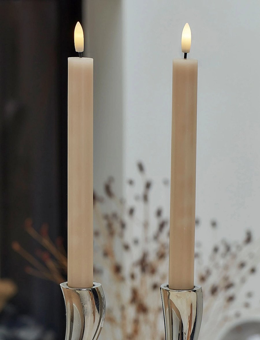 Sirius Home - Sille Krone 2 Stk. sæt, Ø2x25cm, Light Caramel - led kerzen - light caramel - 0