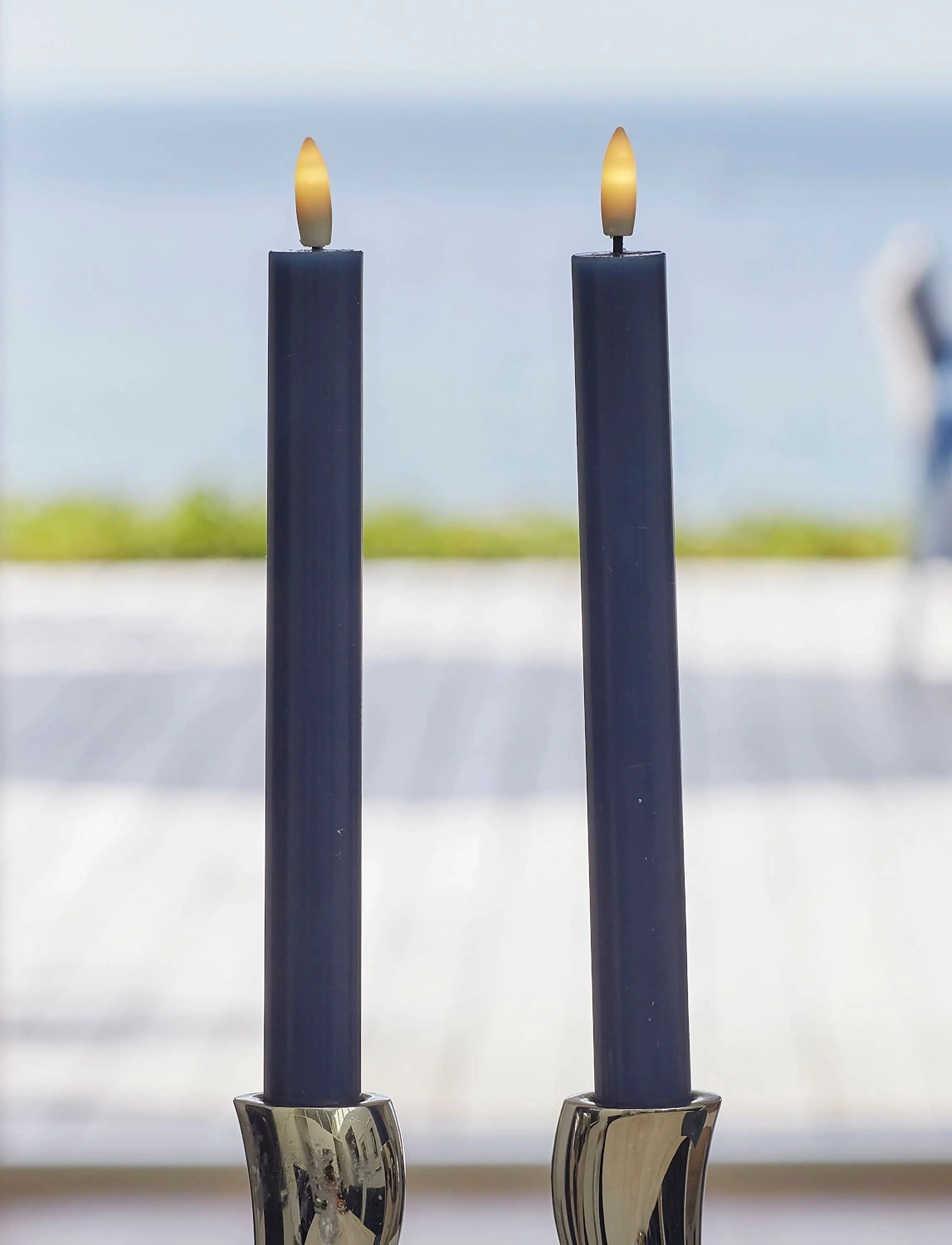 Sirius Home Sille Krone 2 Stk. Sæt, Ø2X25Cm, Deep Ocean, One Size, Candles, Marineblau - Led Homeware