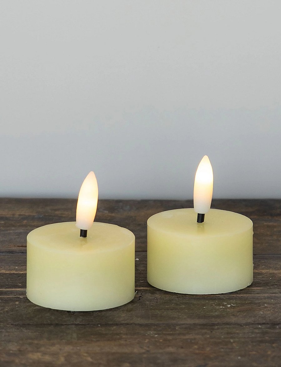 Sirius Home - Sille Fyrfadslys 2 stk. sæt, Ø4,5XH2,2cm, Pale Yellow - led kerzen - pale yellow - 0
