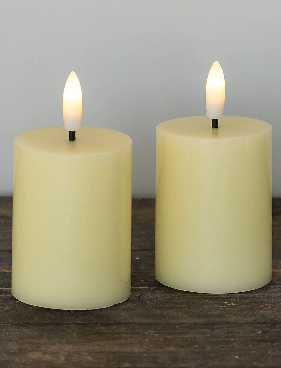 Sirius Home - Sille Mini 2 stk. sæt, Ø5xH6,5cm,Pale Yellow - led küünlad - pale yellow - 0