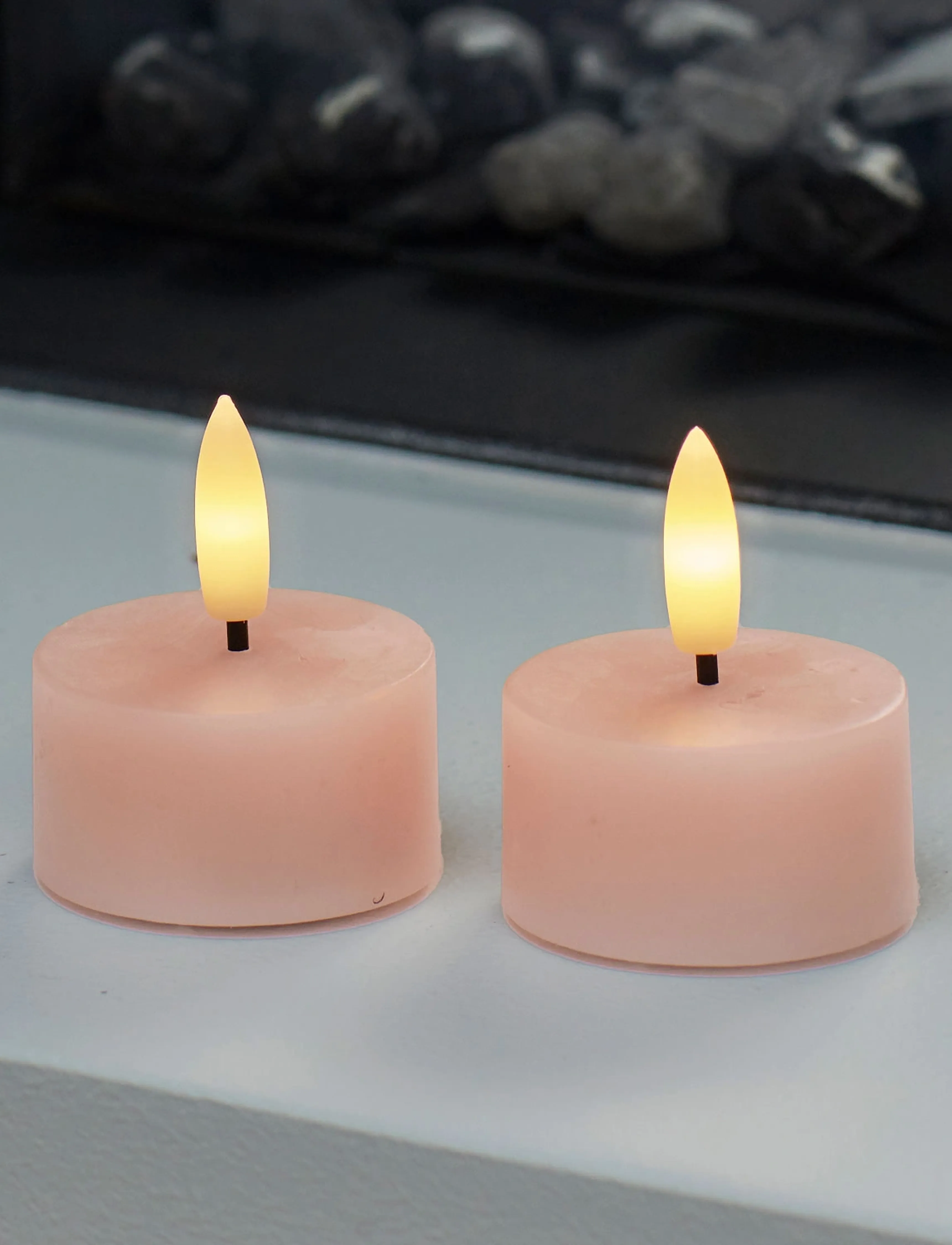 Sirius Home Sille Fyrfadslys 2 Stk. Sæt, Ø4,5Xh2,2Cm, Dusty Peach, One Size, Candles, Koralle - Led Homeware