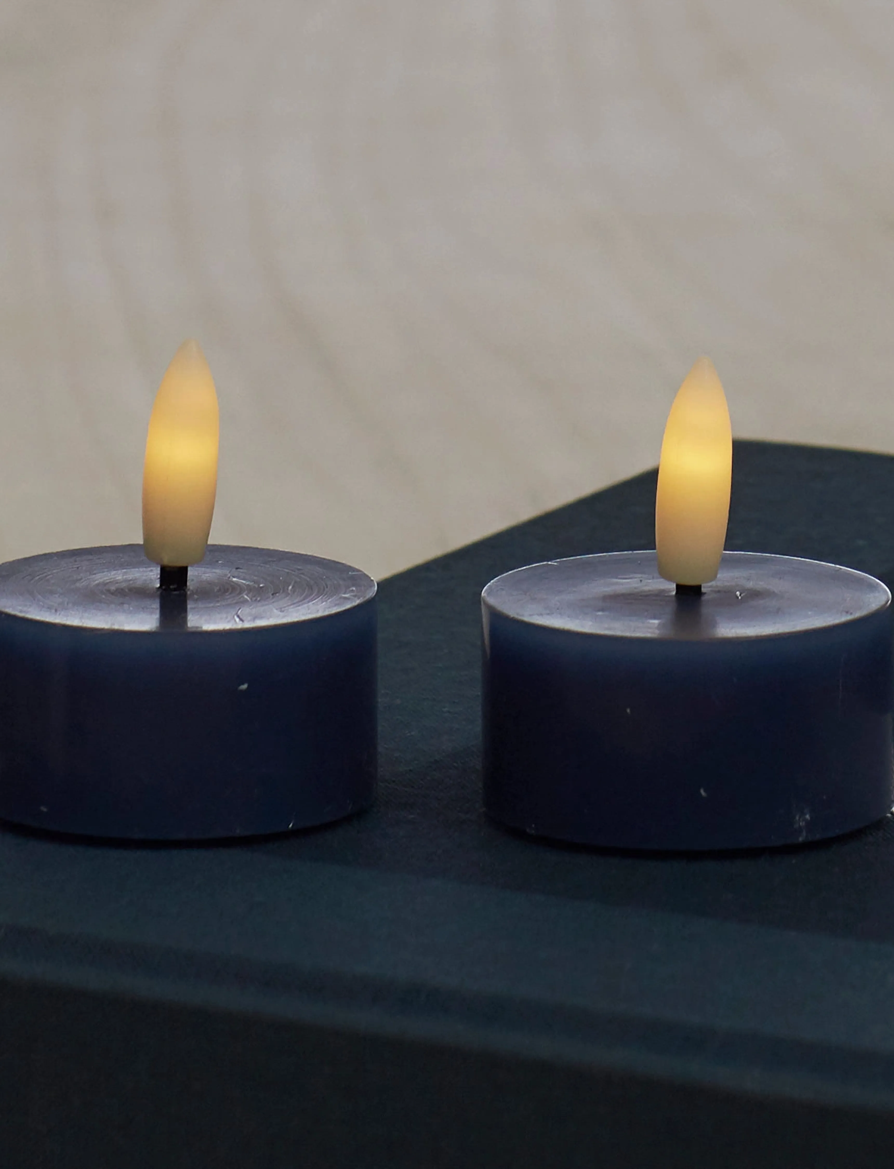 Sirius Home Sille Fyrfadslys 2 Stk. Sæt, Ø4,5Xh2,2Cm, Deep Ocean, One Size, Candles, Marineblau - Led Homeware