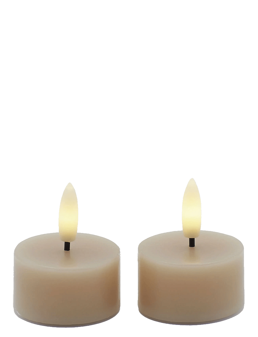 Sirius Home - Sille Fyrfadslys 2 stk. sæt, Ø4,5XH2,2cm, Light Caramel - led kerzen - light caramel - 1