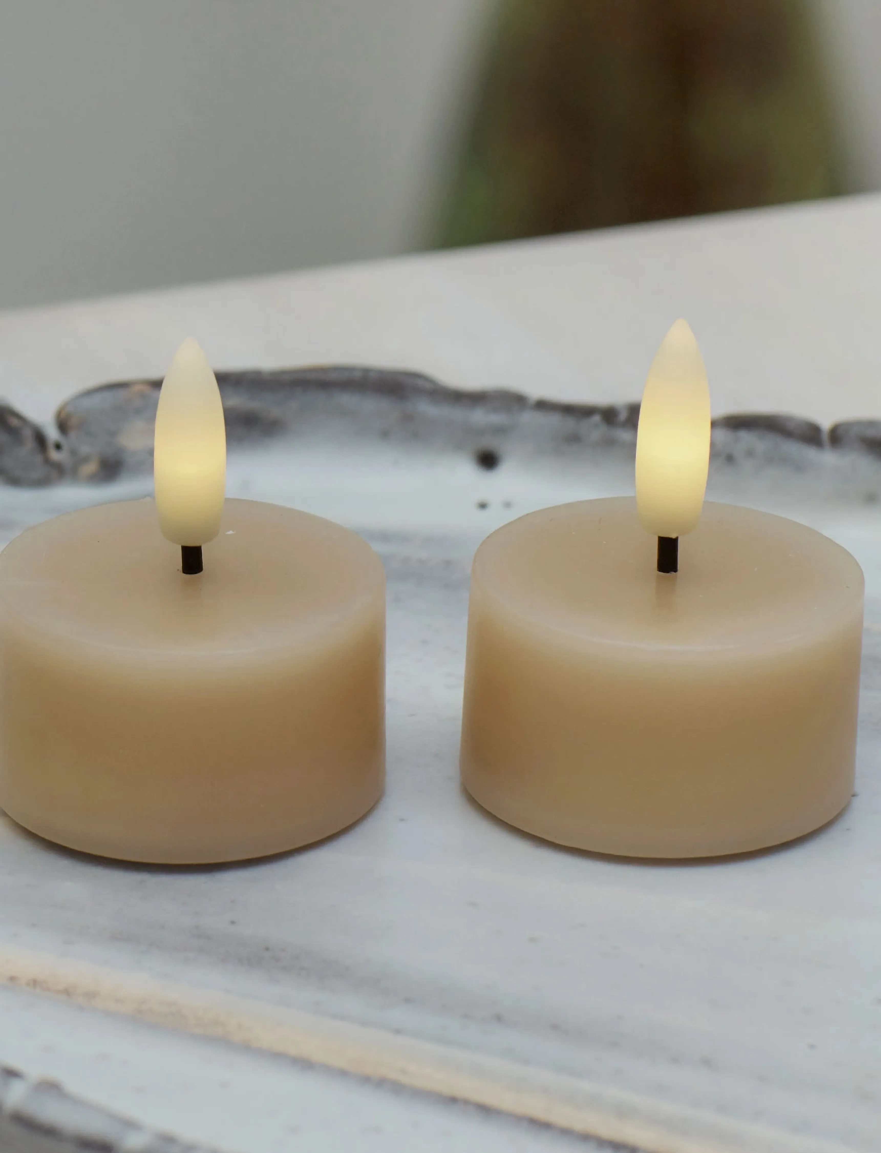 Sirius Home Sille Fyrfadslys 2 Stk. Sæt, Ø4,5Xh2,2Cm, Light Caramel, One Size, Candles, Beige - Led Homeware