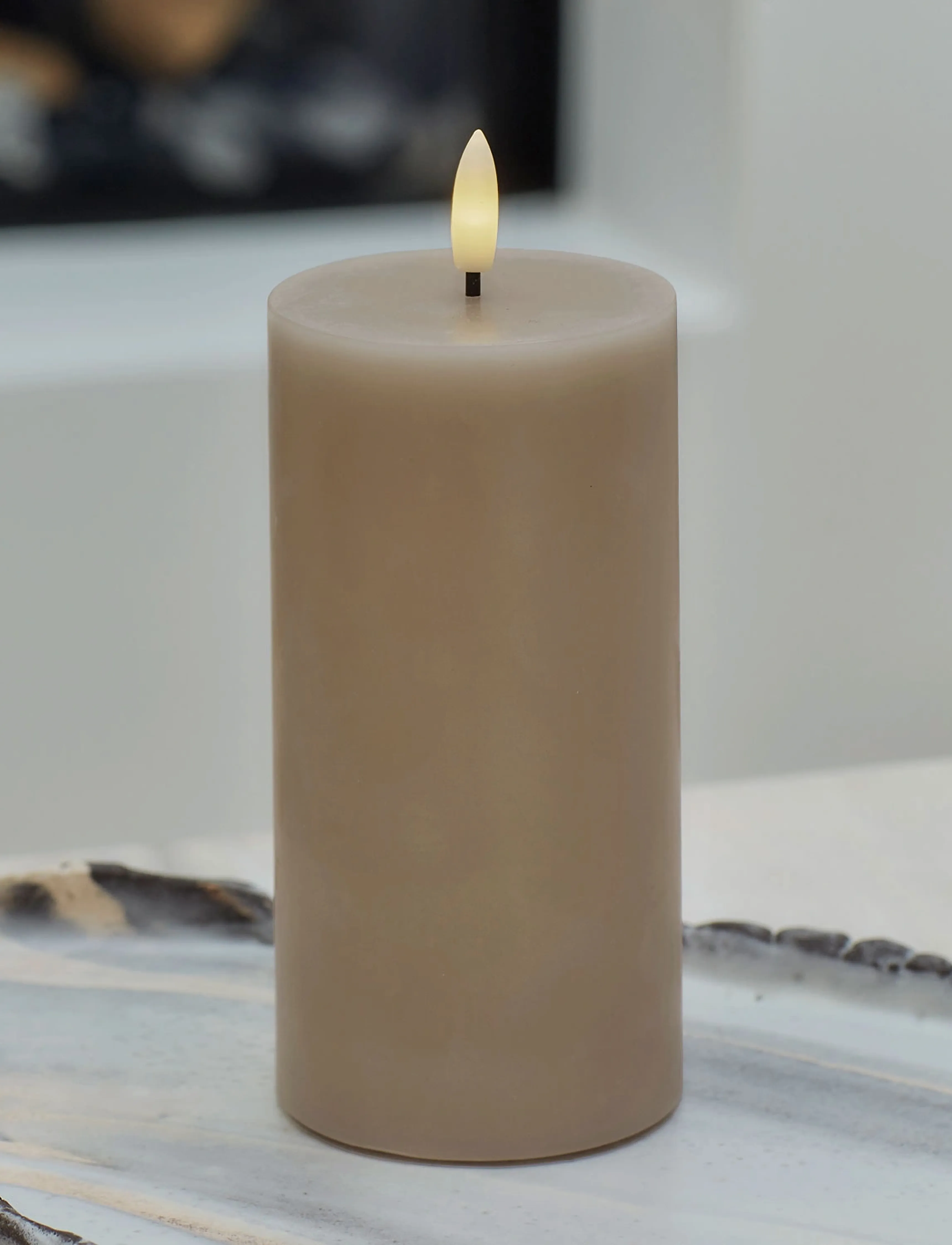 Sirius Home Sille Ø7,5X15Cm, Light Caramel, One Size, Candles, Beige - Led Homeware