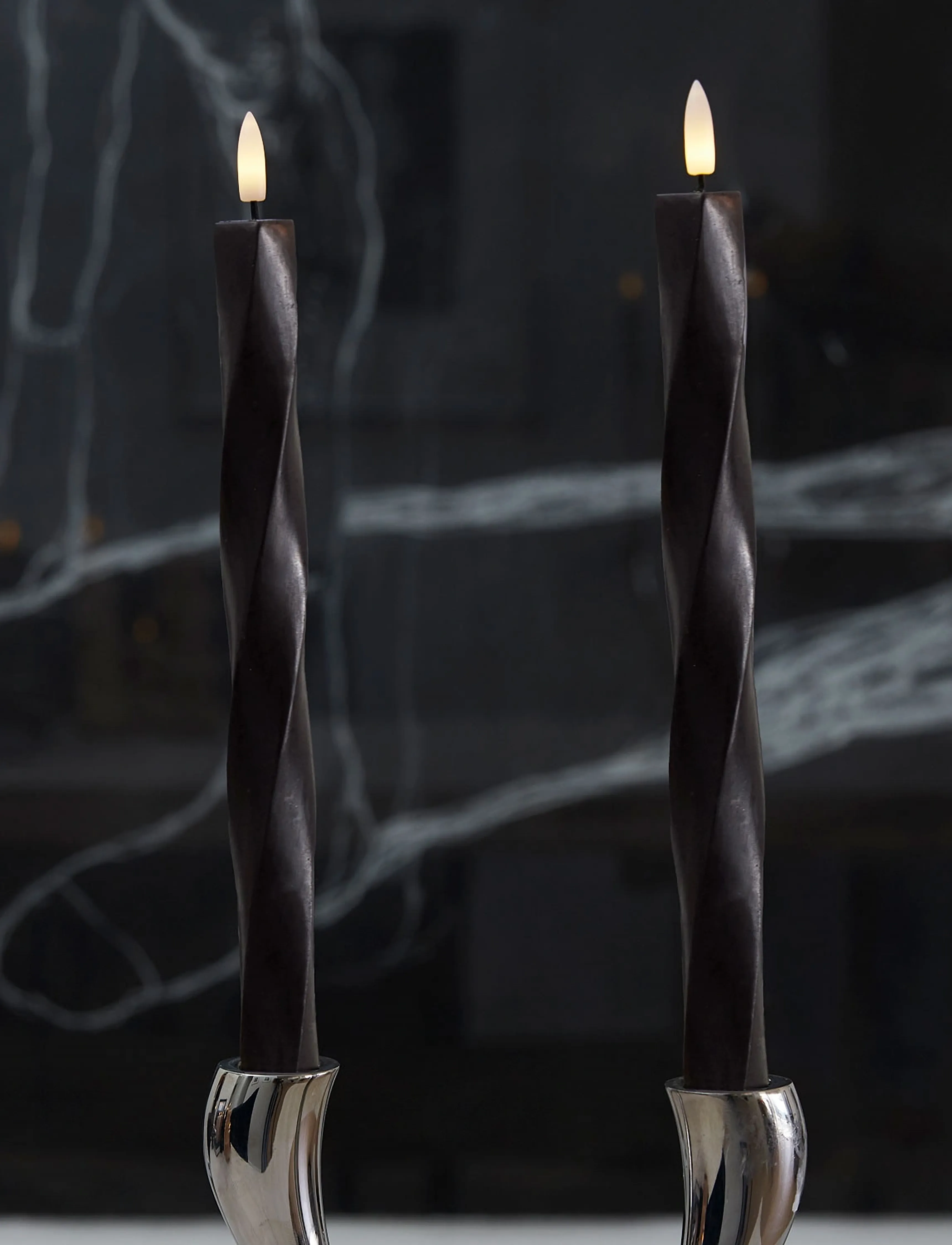 Sirius Home Nordisk Skulptur, Sille Twist Ø2X26 Cm, Sort, One Size, Candles, Schwarz - Led Homeware