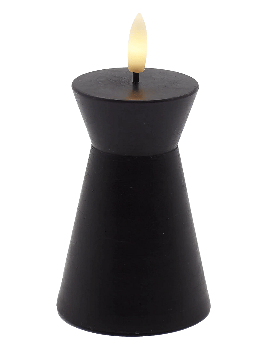 Sirius Home - Nordisk Skulptur, Sille Kegle Ø6,5x10 cm, Sort - led kerzen - black - 1