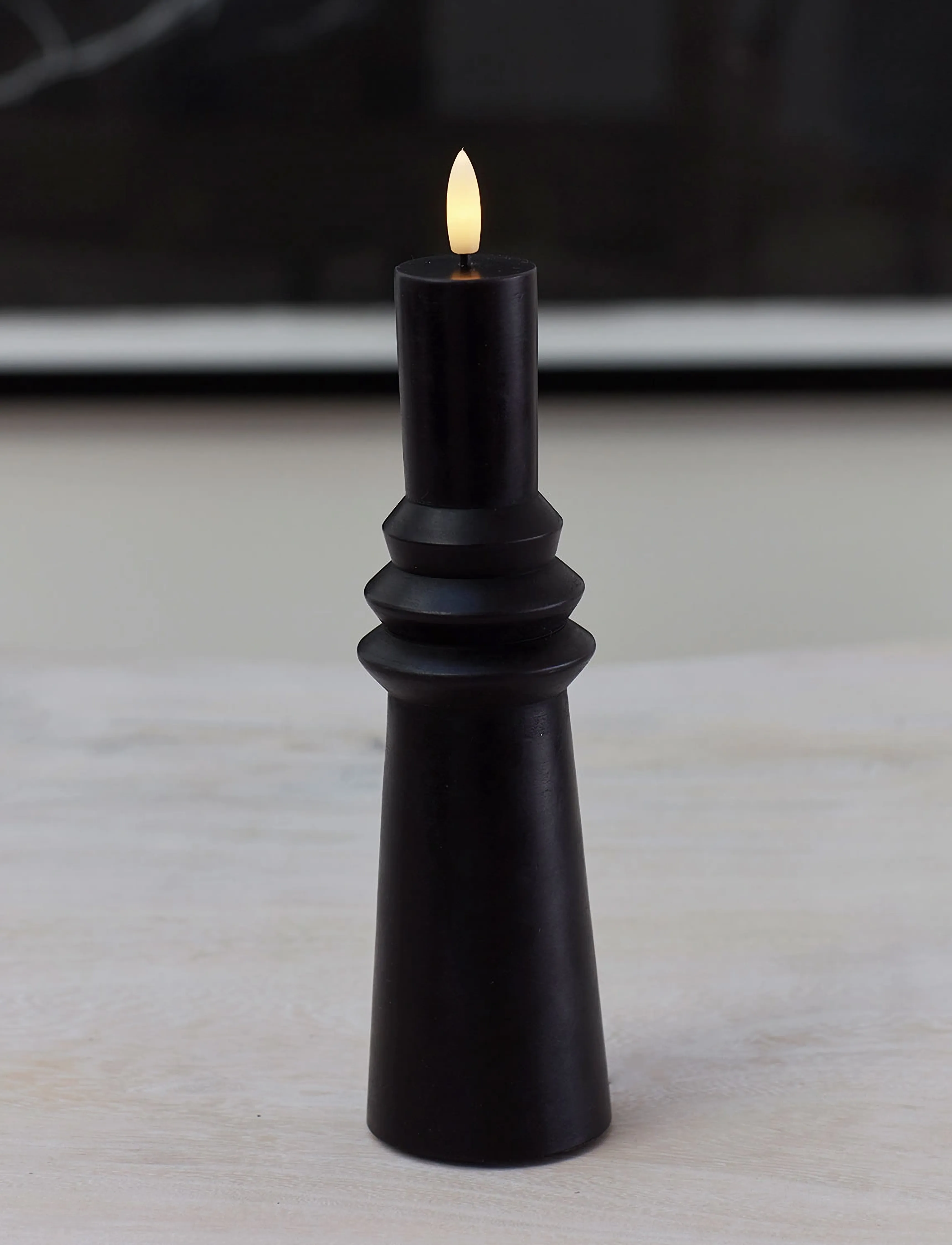 Sirius Home Nordisk Skulptur, Sille Ringet Ø6X22 Cm, Sort, One Size, Candles, Schwarz - Led Homeware