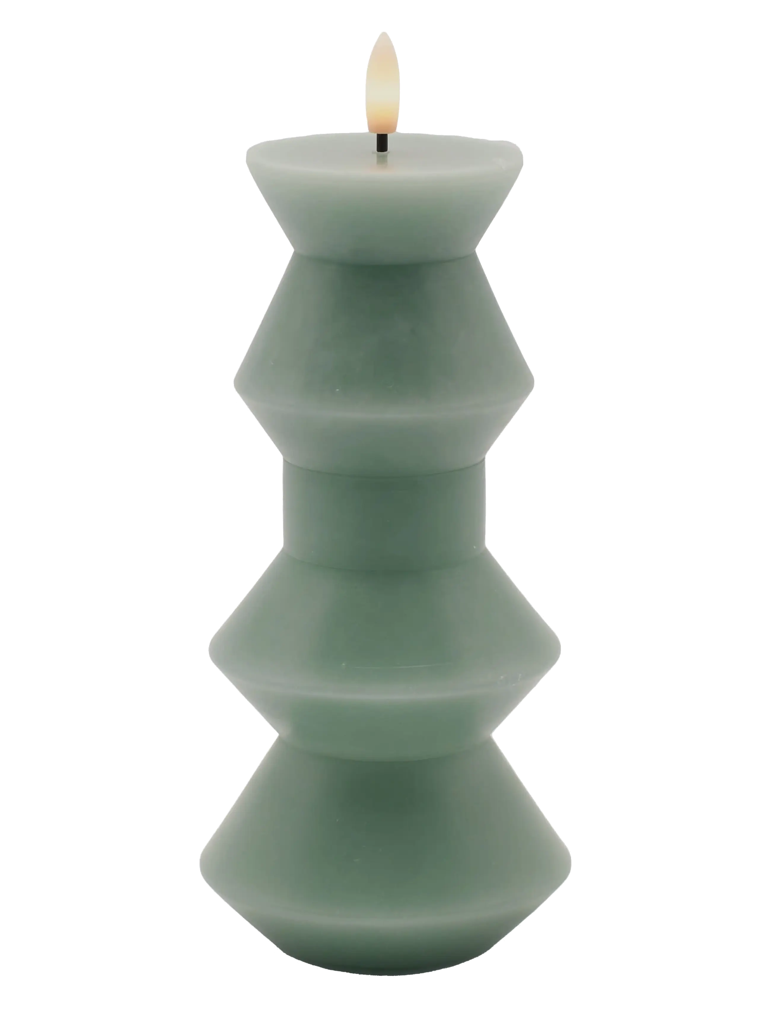 Sirius Home Nordisk Skulptur, Sille Geometri Ø9x20,5 cm, Sandy Green - LED kerzen - SANDY GREEN / green