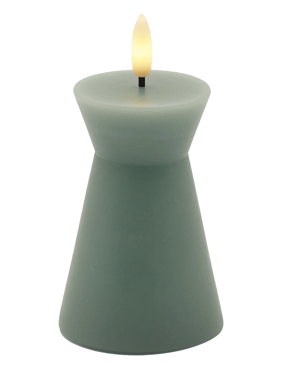 Sirius Home - Nordisk Skulptur, Sille Kegle Ø6,5x10 cm, Sandy Green - led kerzen - sandy green - 1