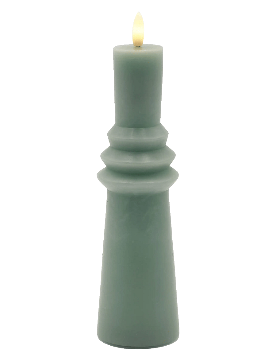 Sirius Home - Nordisk Skulptur, Sille Ringet Ø6x22 cm, Sandy Green - led kerzen - sandy green - 1