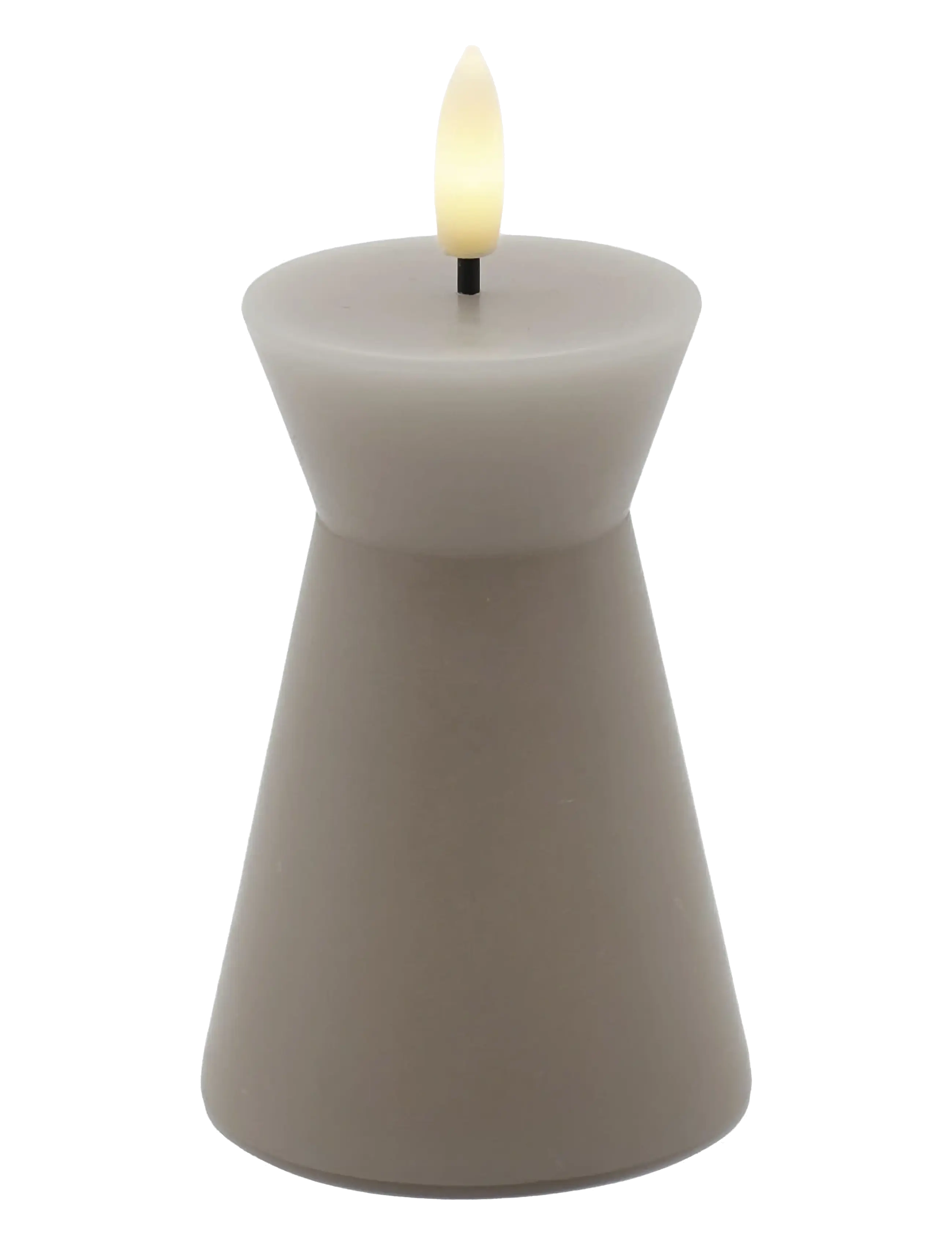 Sirius Home Nordisk Skulptur, Sille Kegle Ø6,5x10 cm, Warm Gray - LED kerzen - WARM GREY / grey