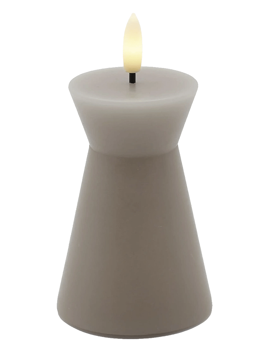 Sirius Home - Nordisk Skulptur, Sille Kegle Ø6,5x10 cm, Warm Gray - led kerzen - warm grey - 1