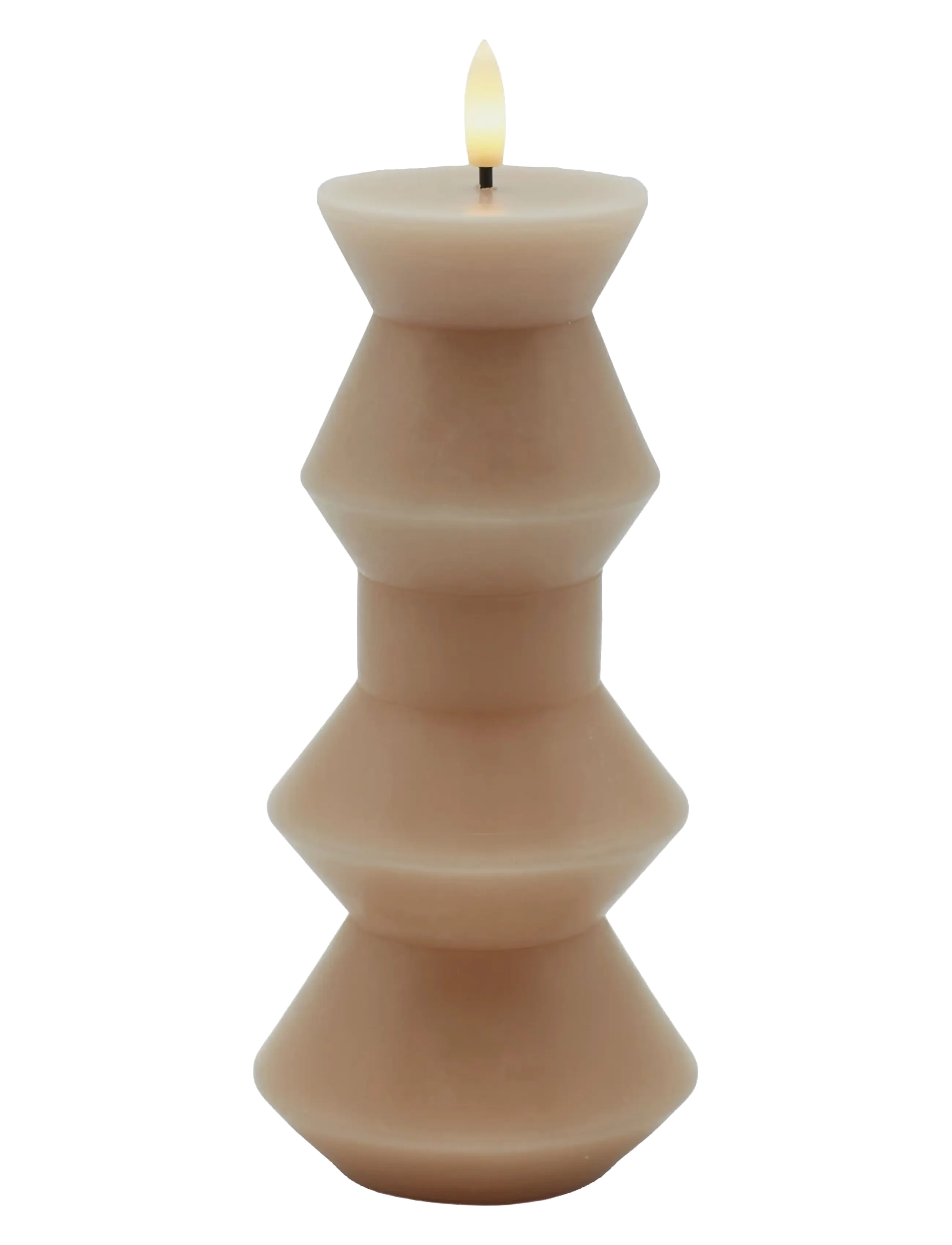Sirius Home Nordisk Skulptur, Sille Geometri Ø9x20,5 cm, Light Caramel - LED kerzen - LIGHT CARAMEL / beige