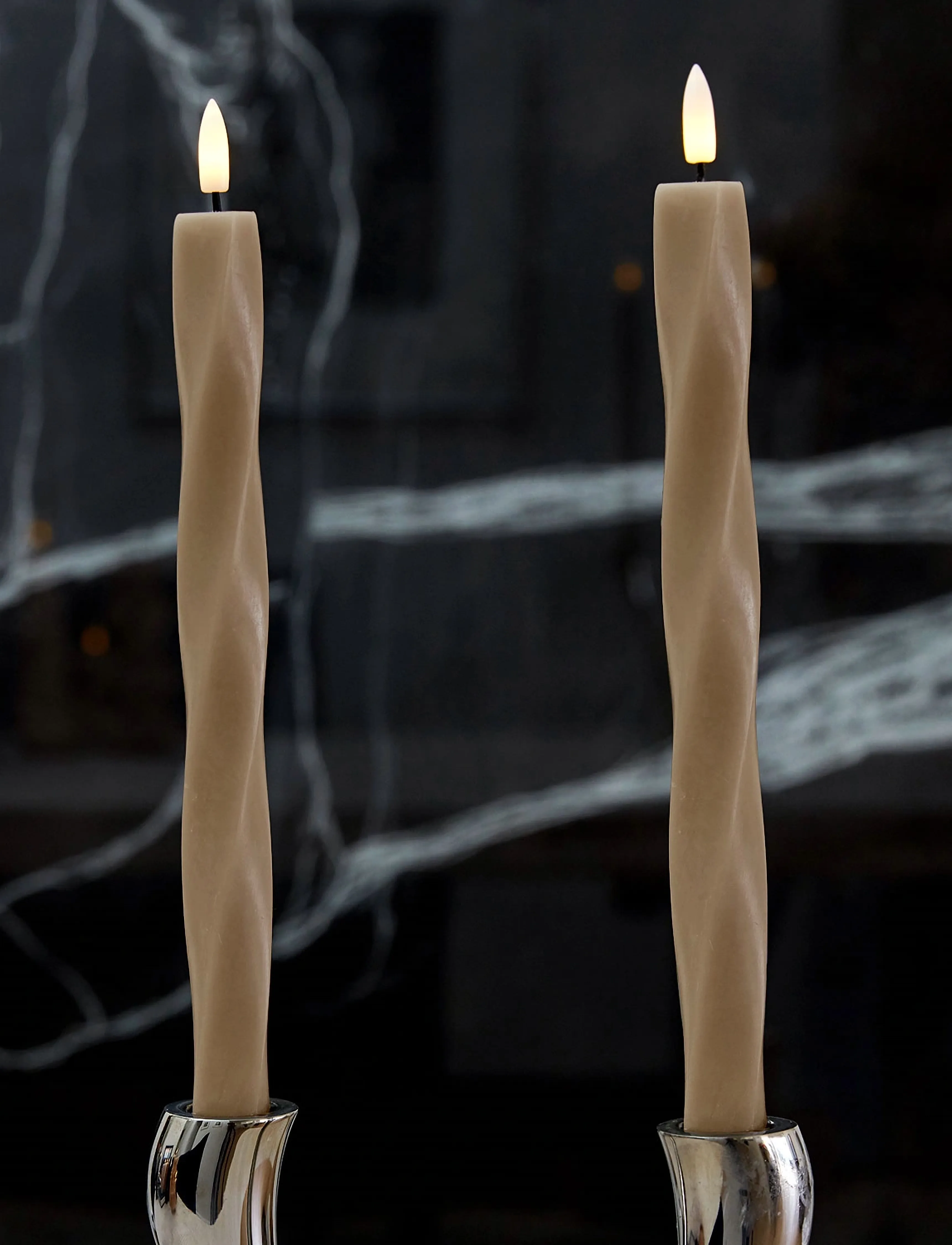 Sirius Home Nordisk Skulptur, Sille Twist Ø2X26 Cm, Light Caramel, One Size, Candles, Beige - Led Homeware
