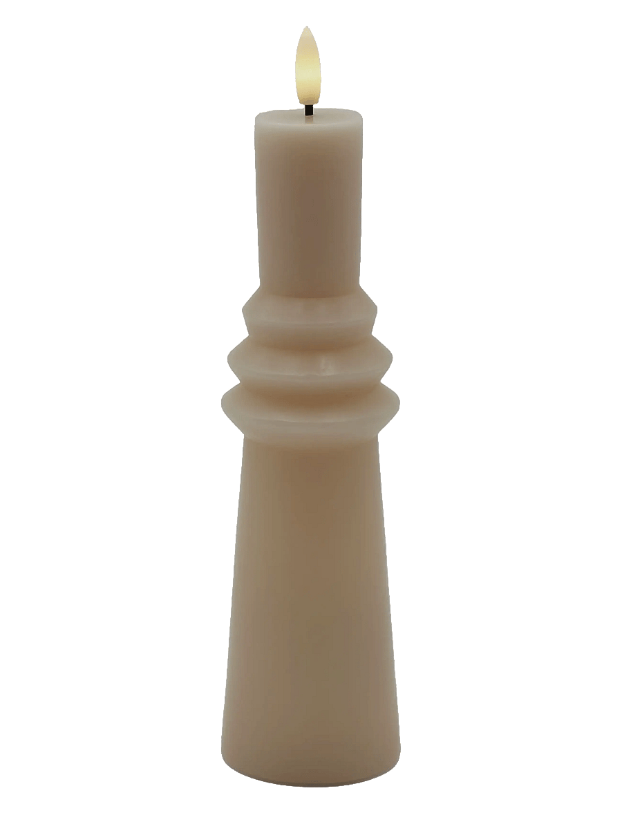Sirius Home - Nordisk Skulptur, Sille Ringet Ø6x22 cm, Light Caramel - led küünlad - light caramel - 1
