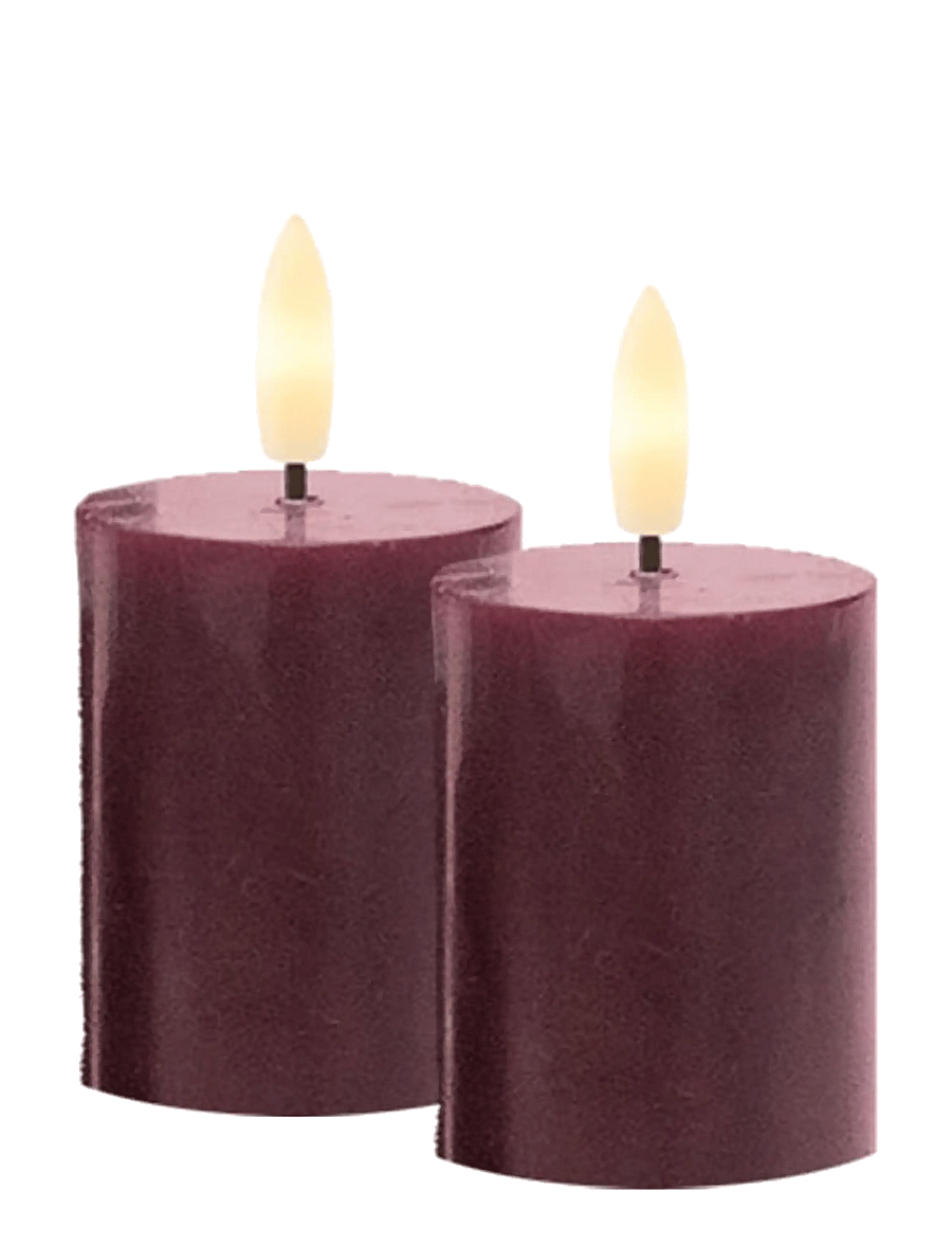 Sirius Home - Sille Genopladelig Mini 2 stk. sæt, Ø5xH6,5cm, Bordeaux - led küünlad - bordeaux - 1